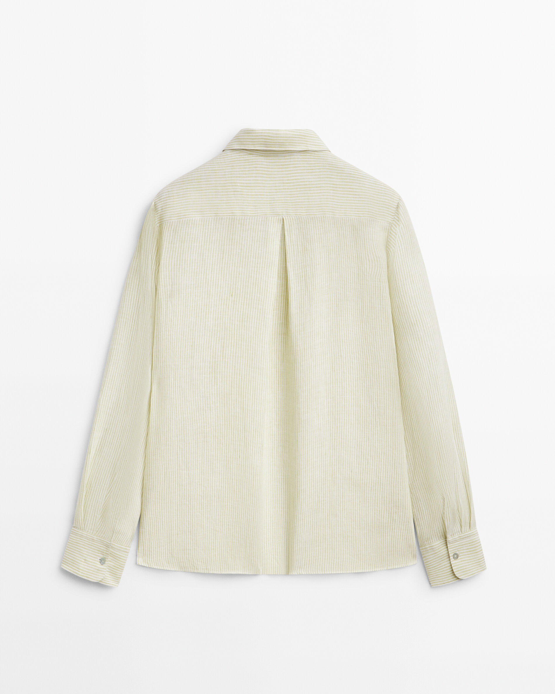 Camisa rayas 100% lino - VERDE