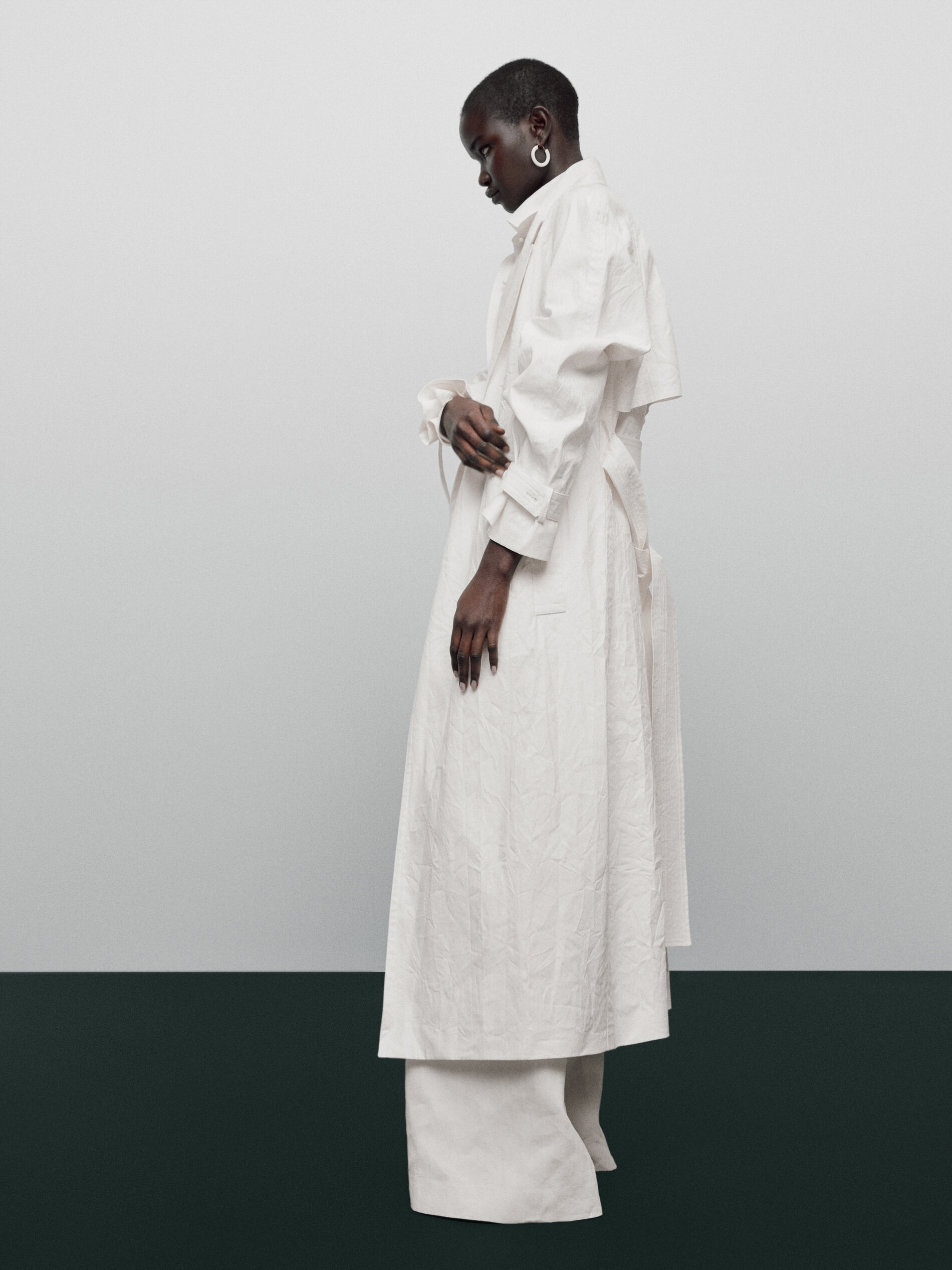 Gabardina efecto arrugado Limited edition - CRUDO