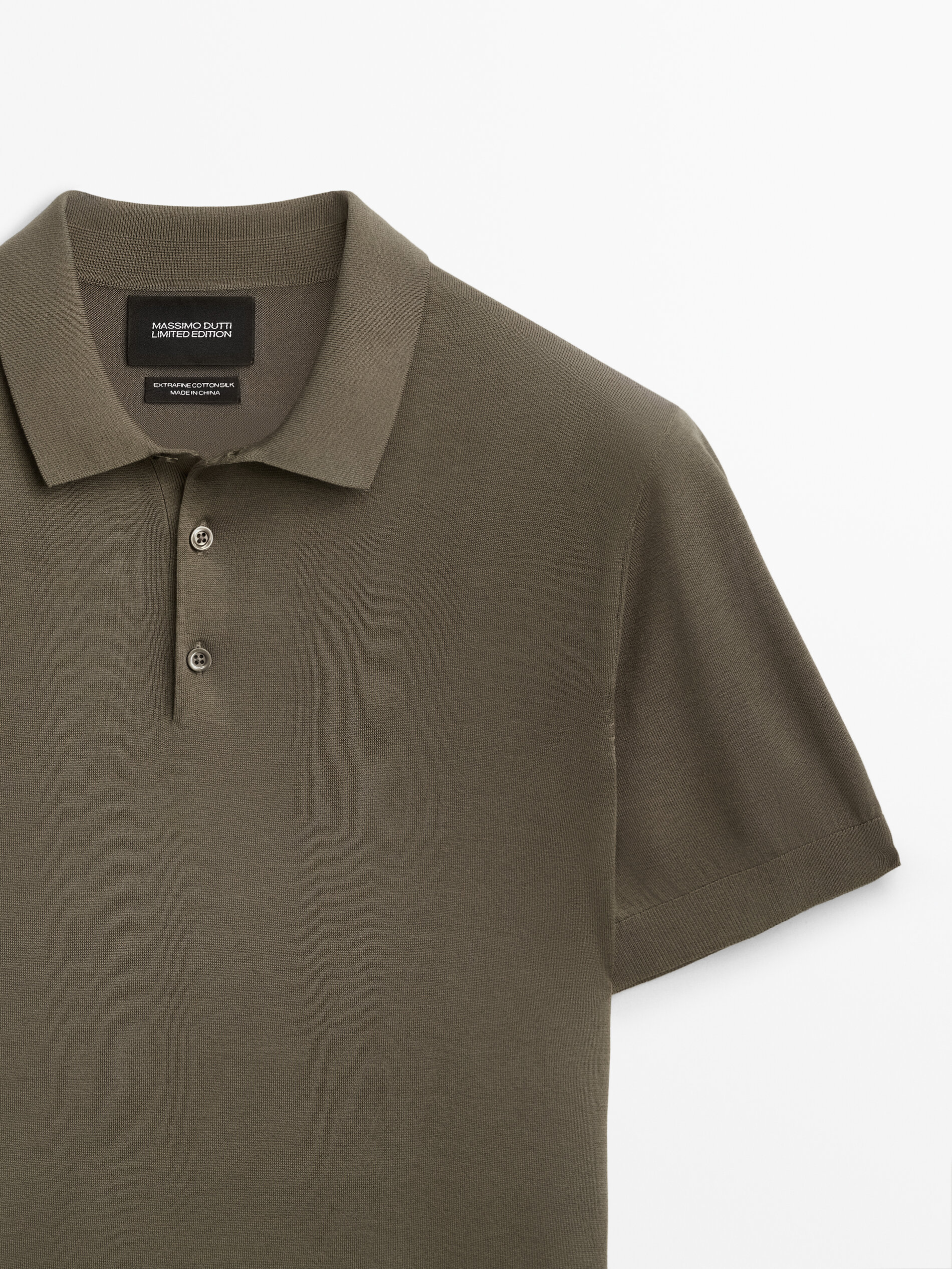 Jersey polo con algodón y seda Limited edition - Caqui