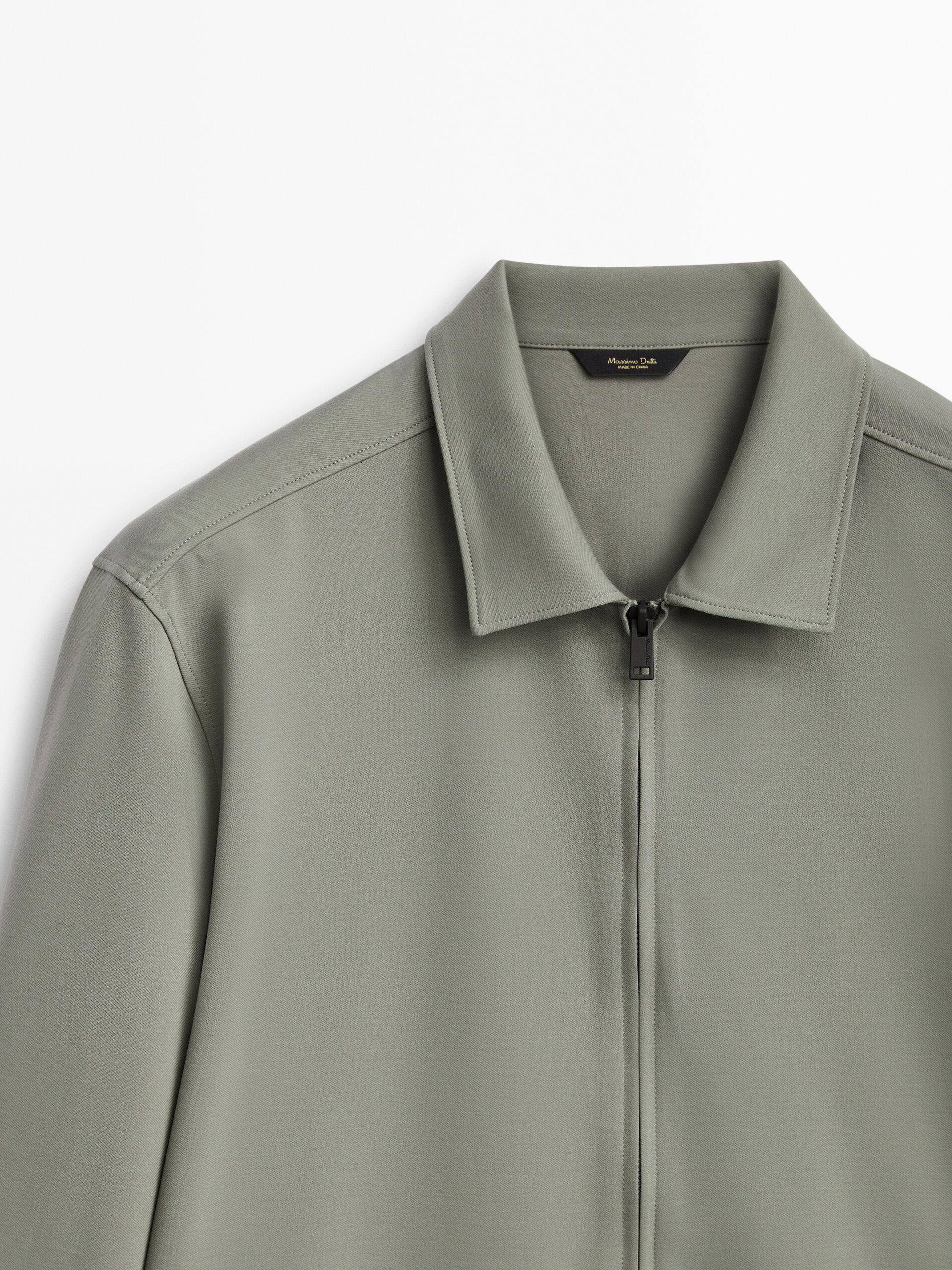 Chaqueta mezcla algodón cremallera - VERDE AGUA