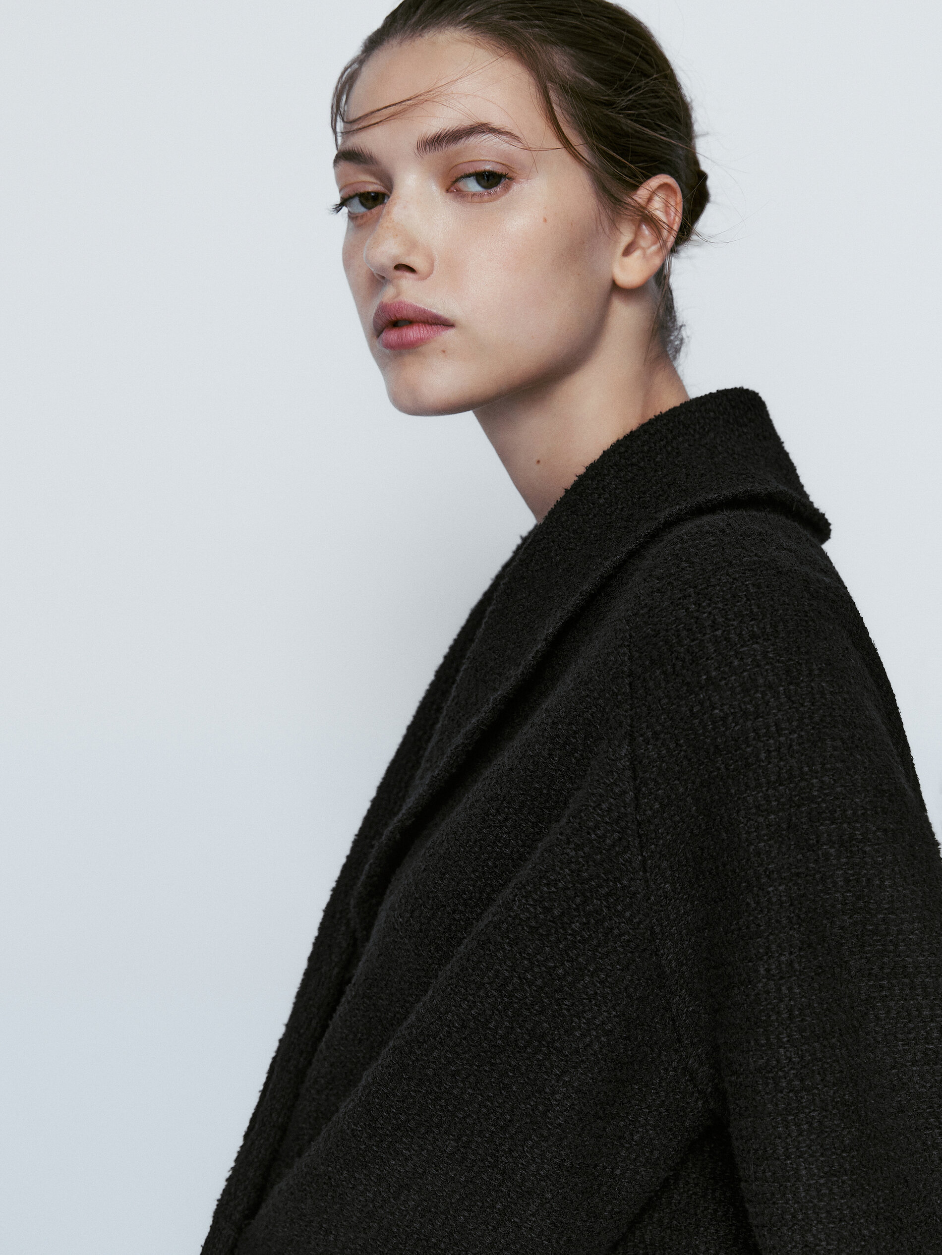 Cárdigan cruzado textura botones - NEGRO