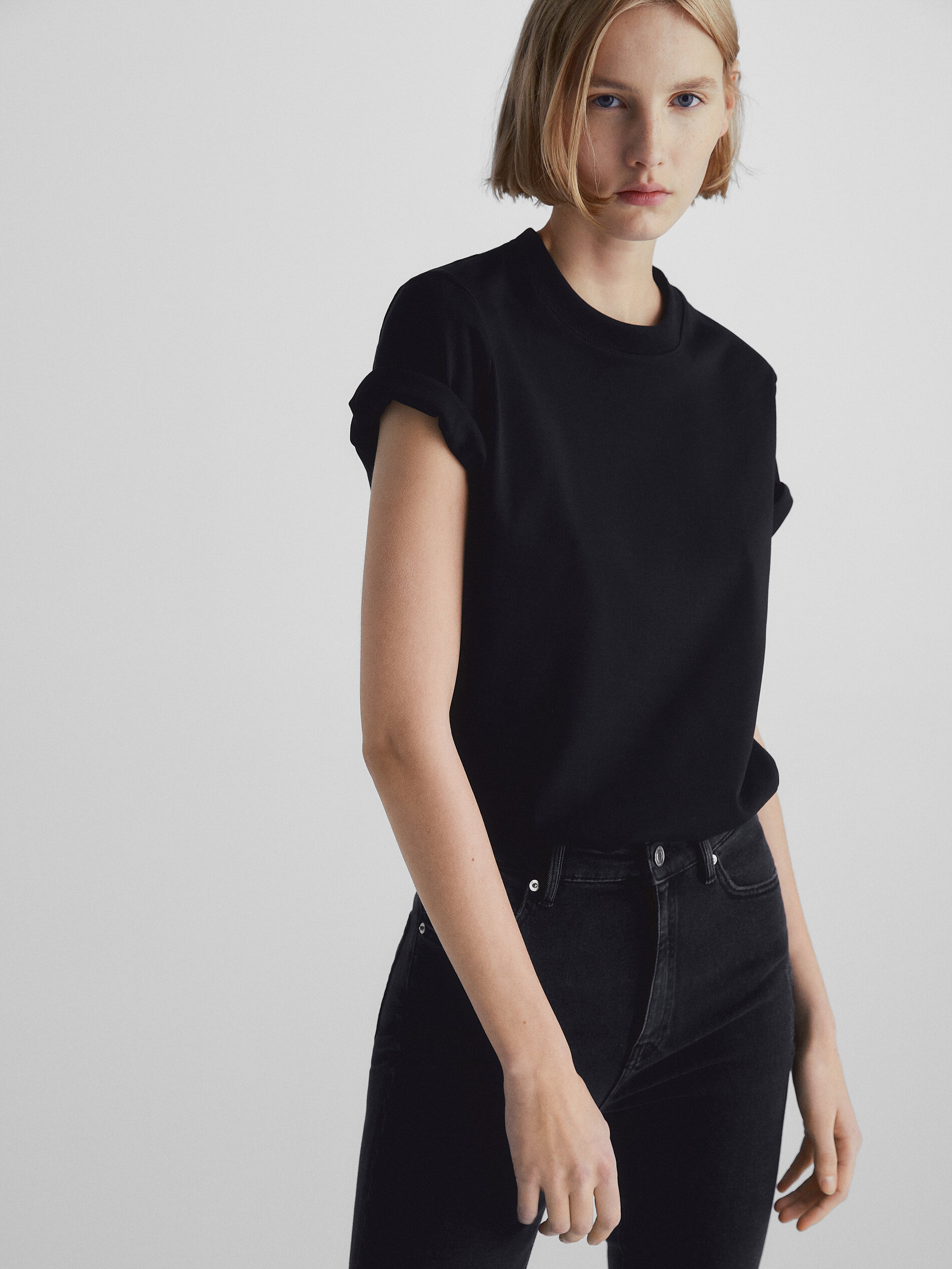 Pantalón vaquero tiro alto skinny fit - NEGRO