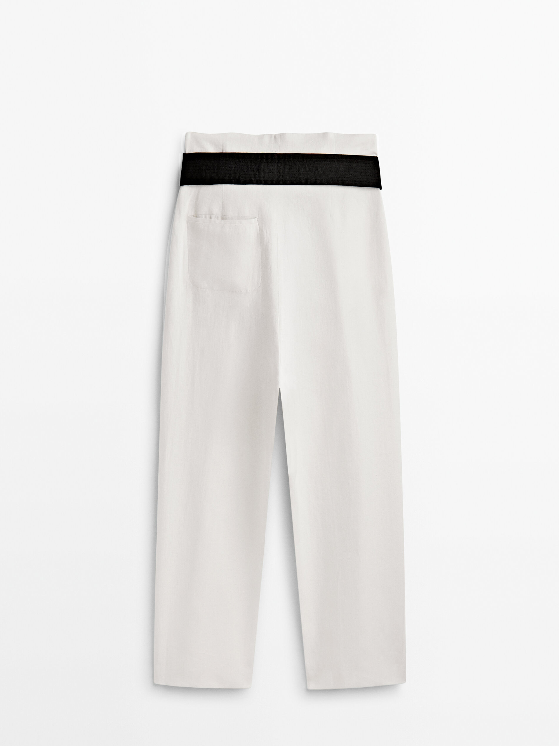 Pantalón paper bag lino Limited edition - BLANCO