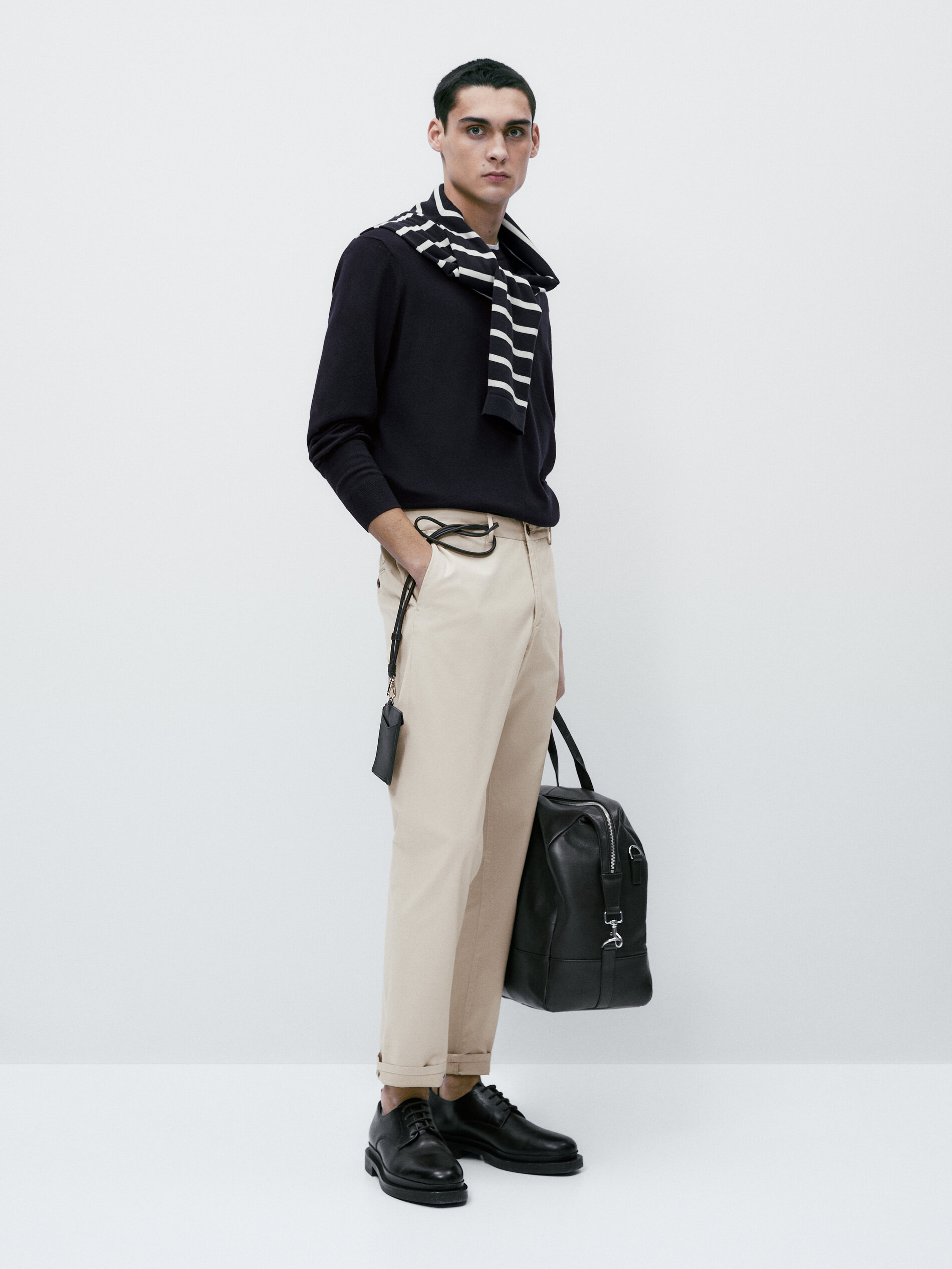 Jersey cuello redondo 100% lana merino - AZUL MARINO