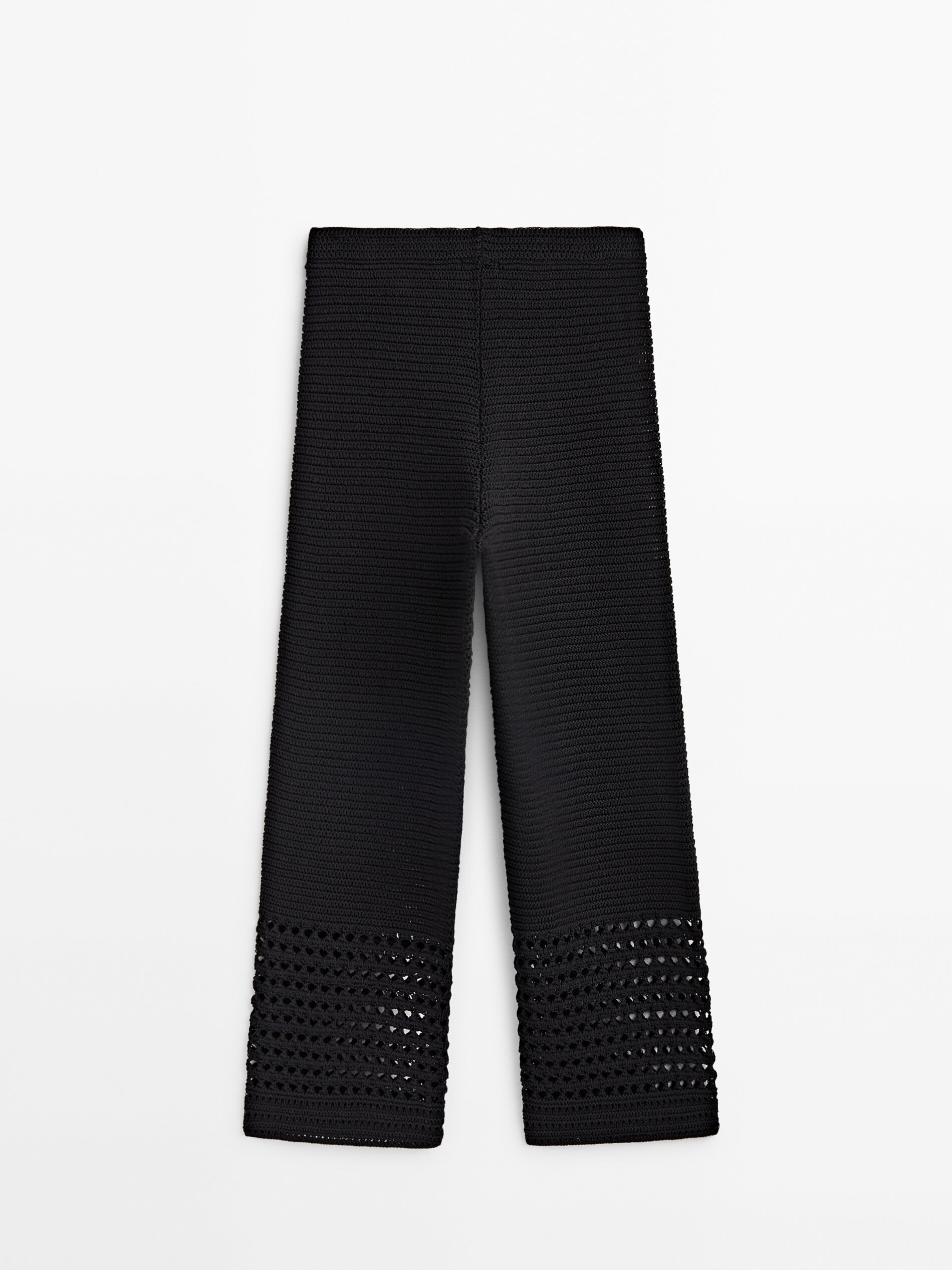 Pantalón punto crochet - NEGRO