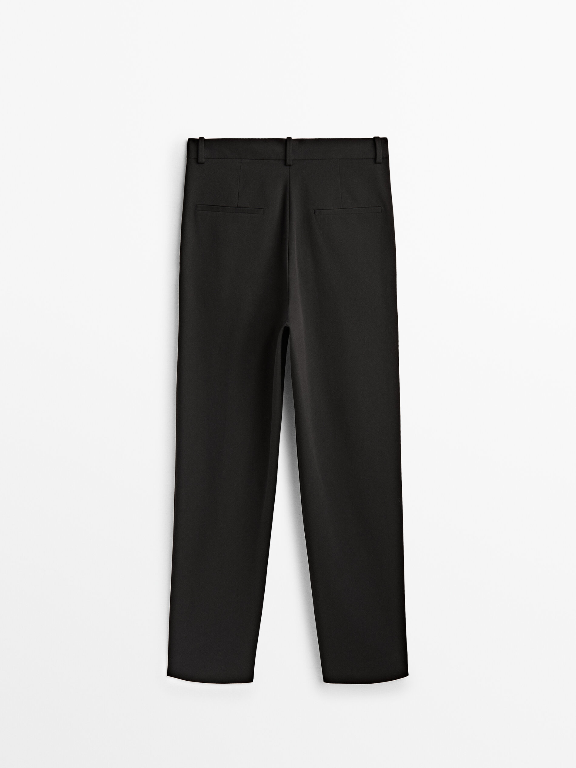 Pantalón pinzas mezcla algodón - NEGRO