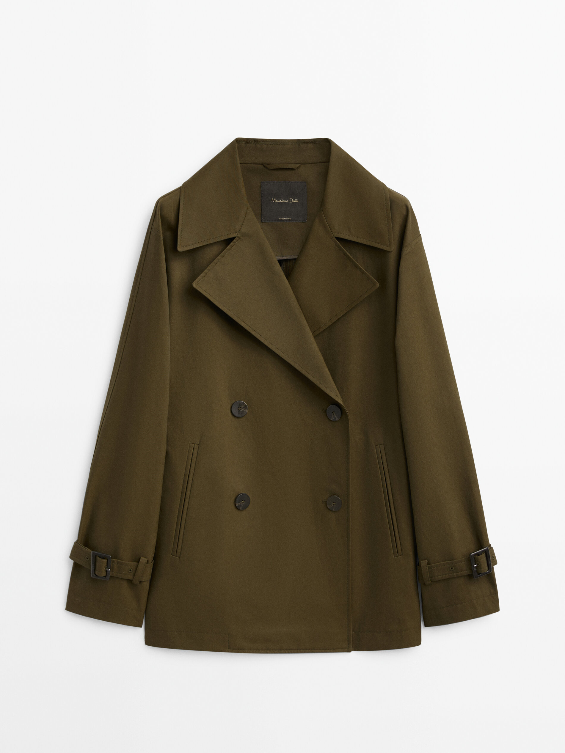 Chaqueta corta cruzada botones - KAKI