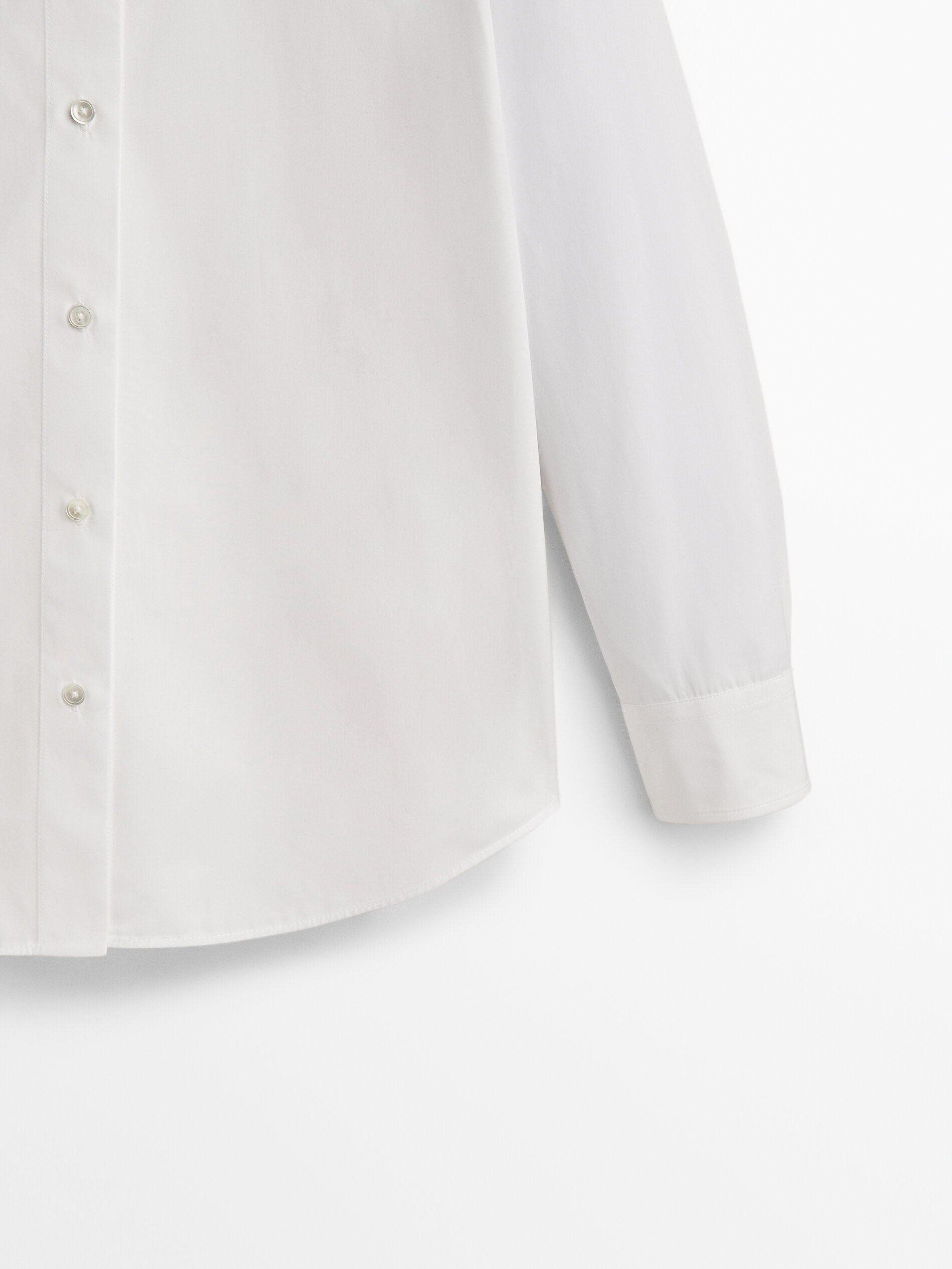 Camisa popelín detalle costuras - BLANCO