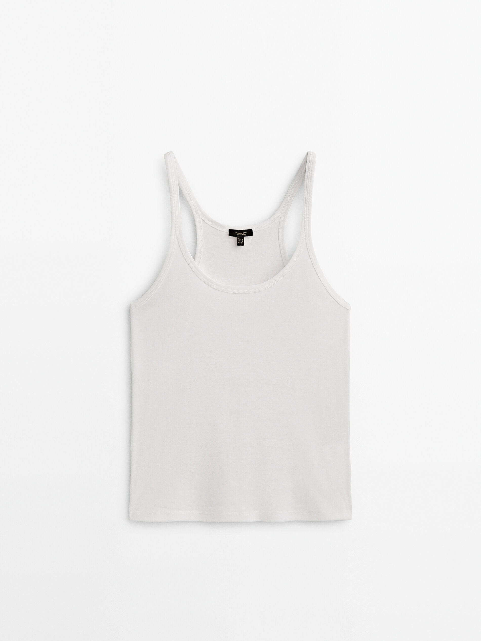 Camiseta algodón tirantes finos - BLANCO