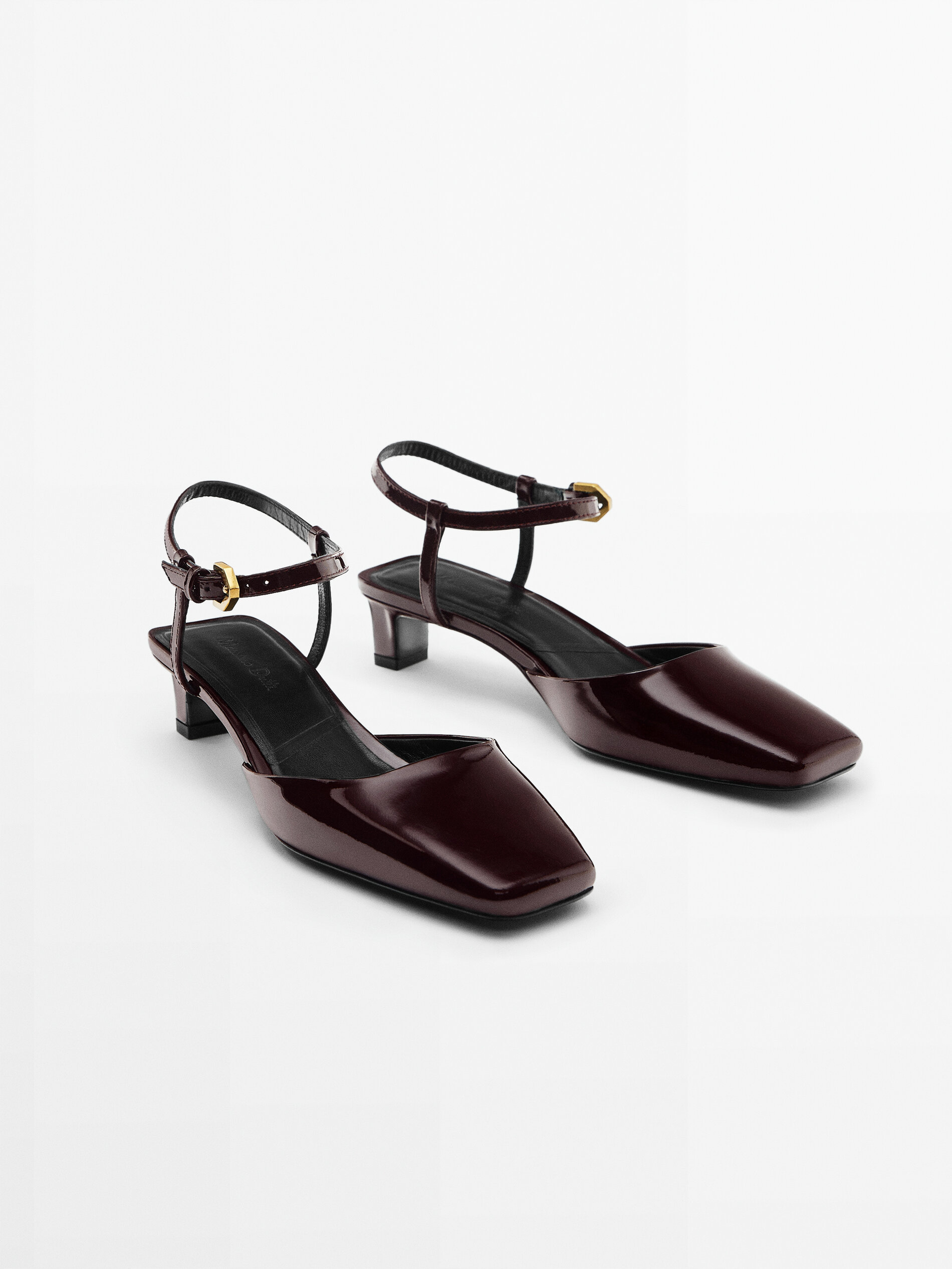 Zapato tacón piel pala - BURDEOS