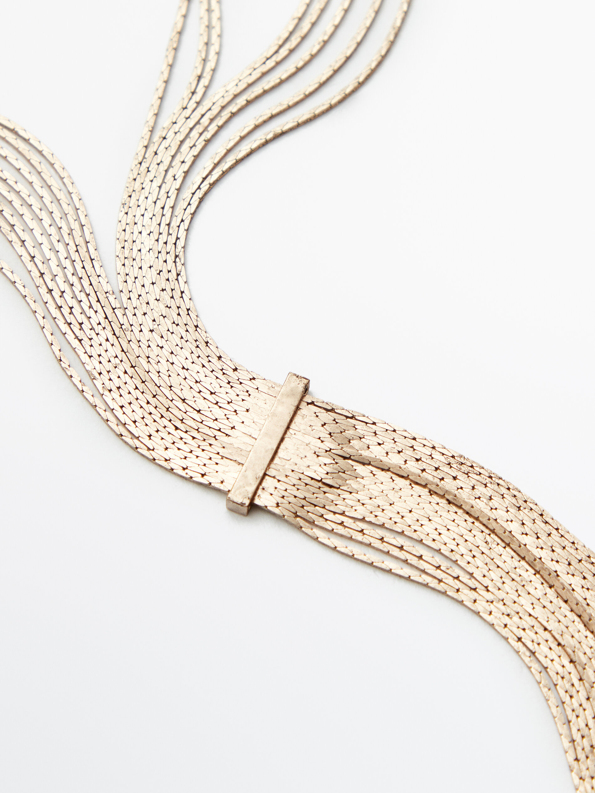 Collar largo cascada mini cadena baño oro - ORO