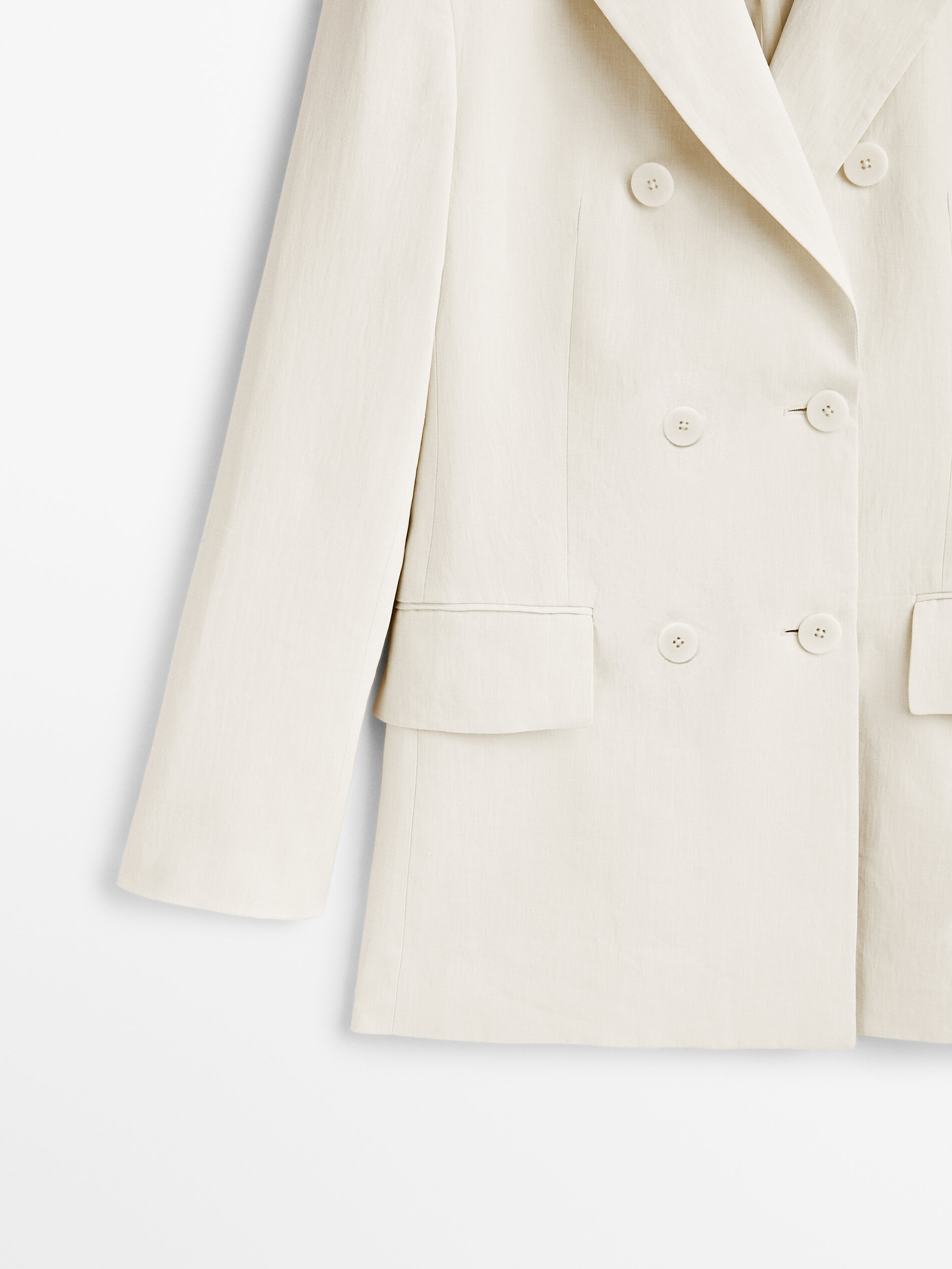 Americana traje cruzada lino Limited edition - MARFIL