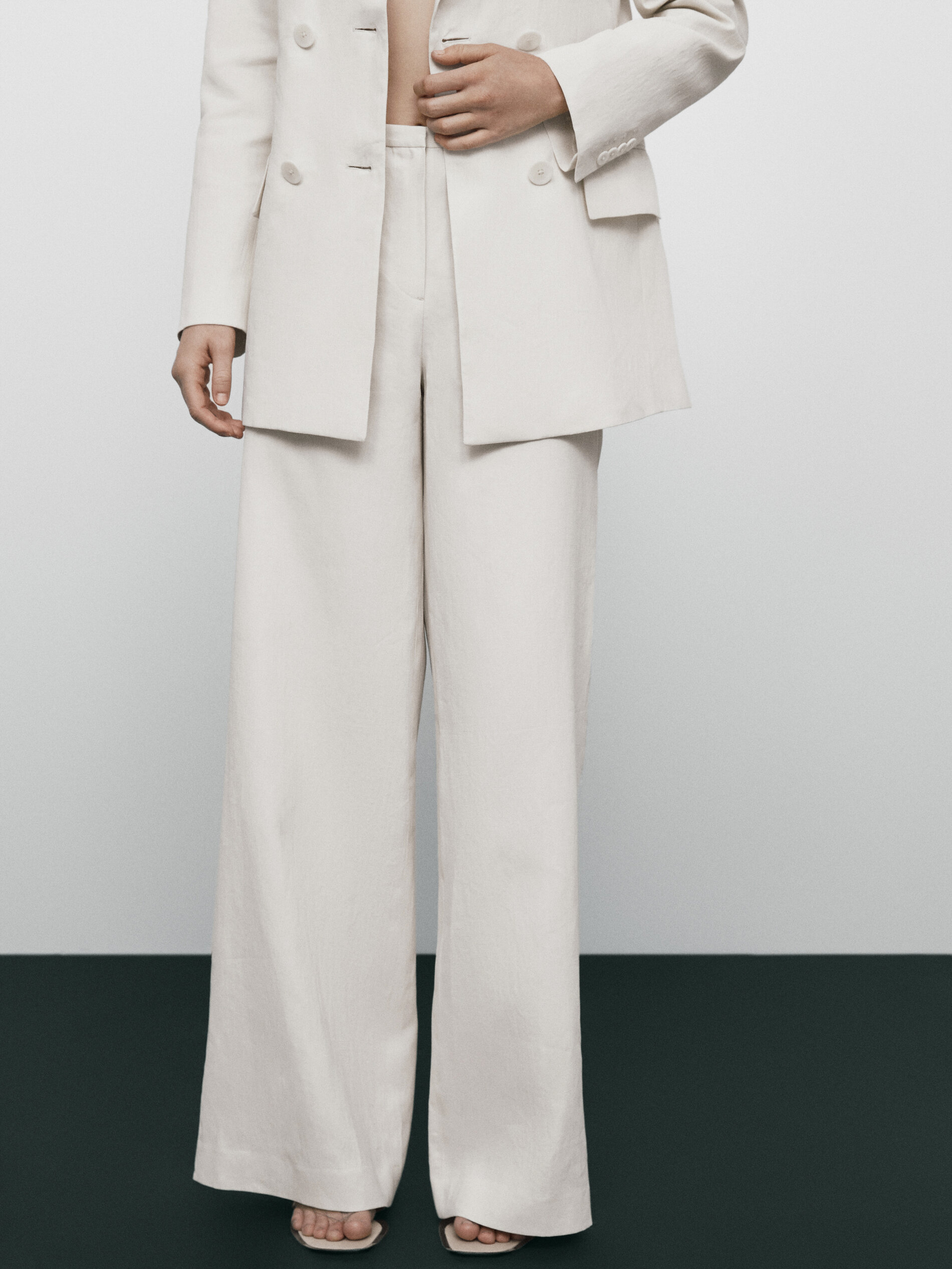 Pantalón traje lino Limited edition - MARFIL