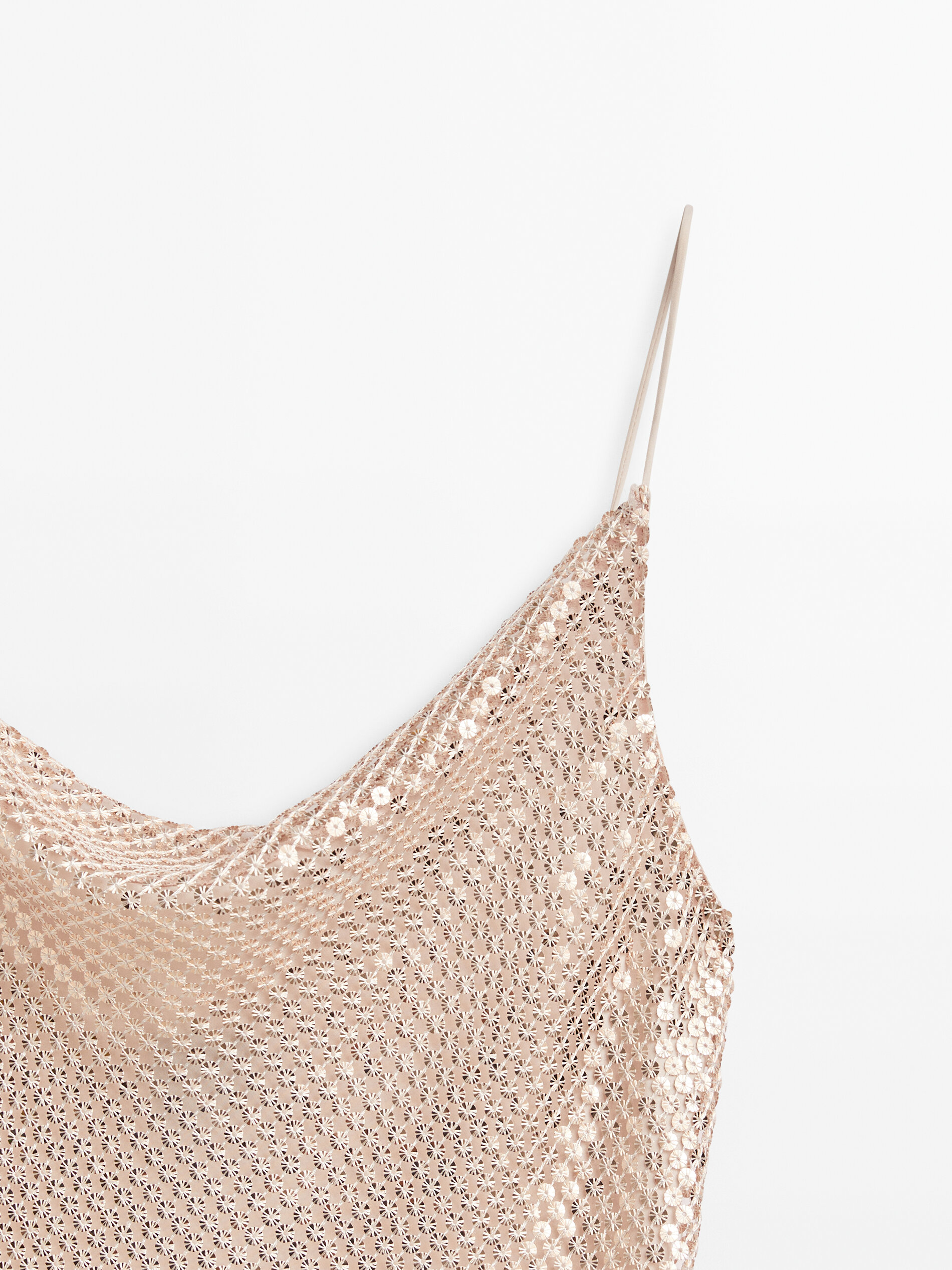 Vestido tirantes lentejuelas -Studio - ROSA