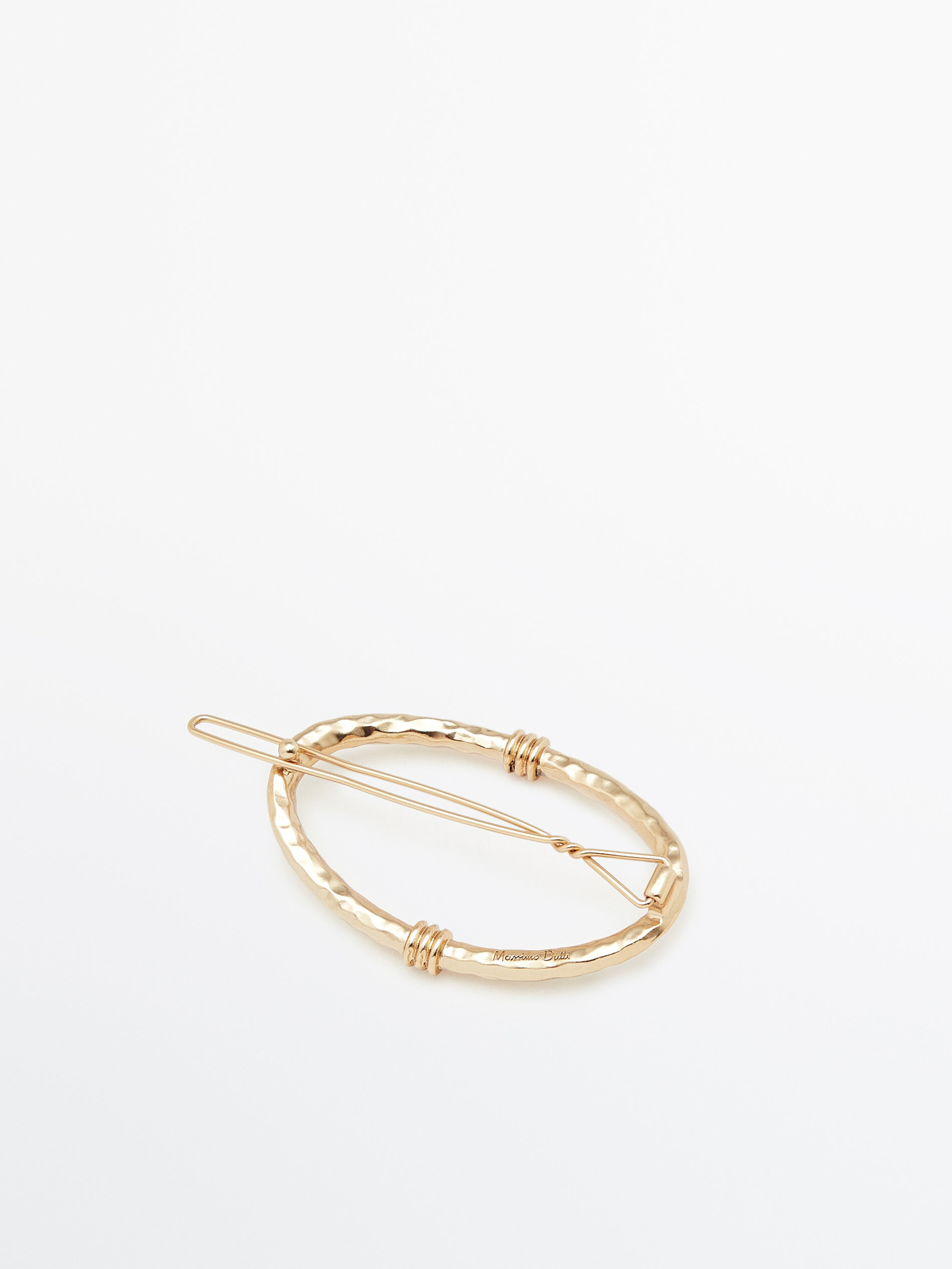 Horquilla redonda textura baño oro - DORADO