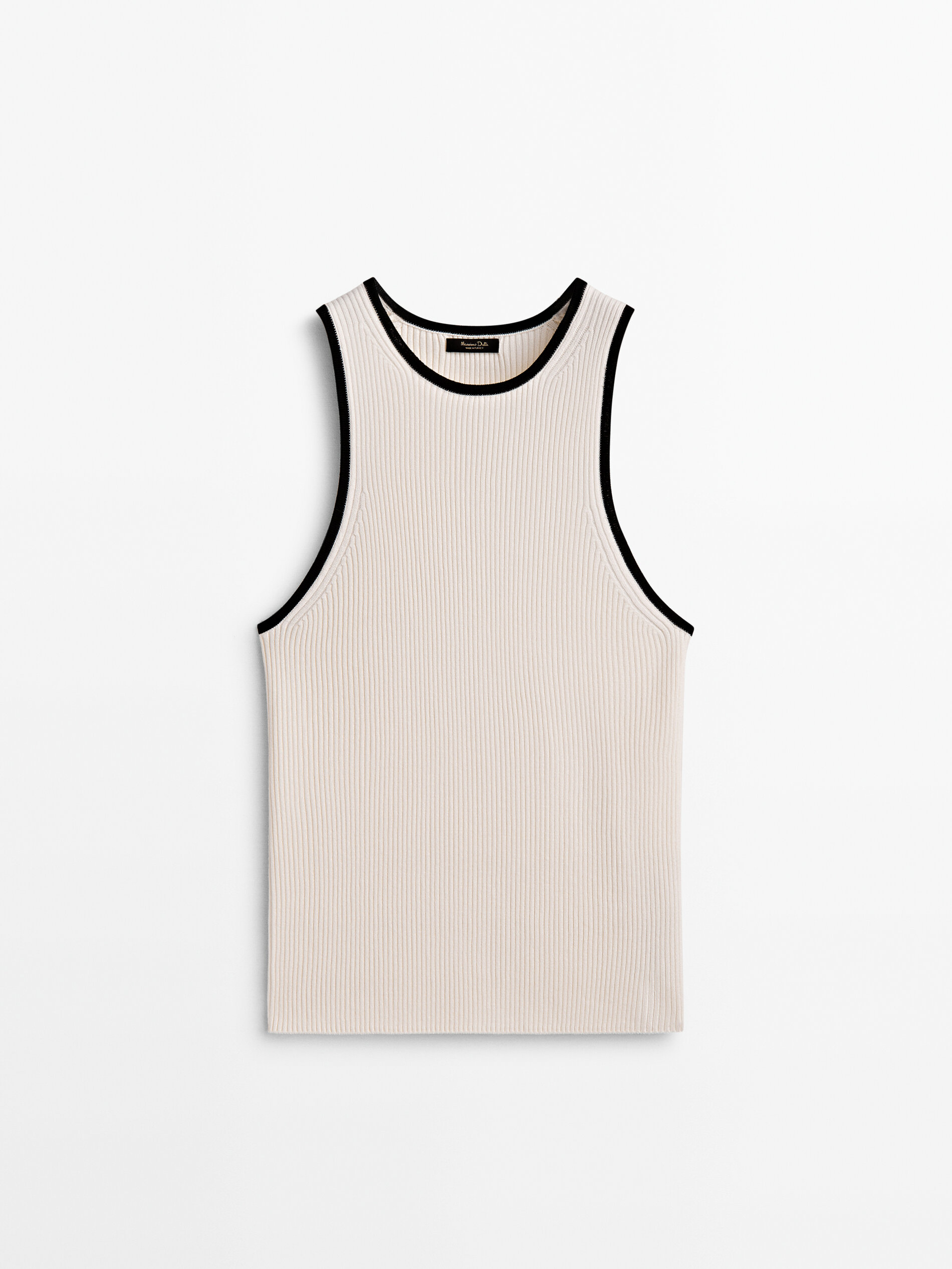 Top punto canalé contraste - CRUDO