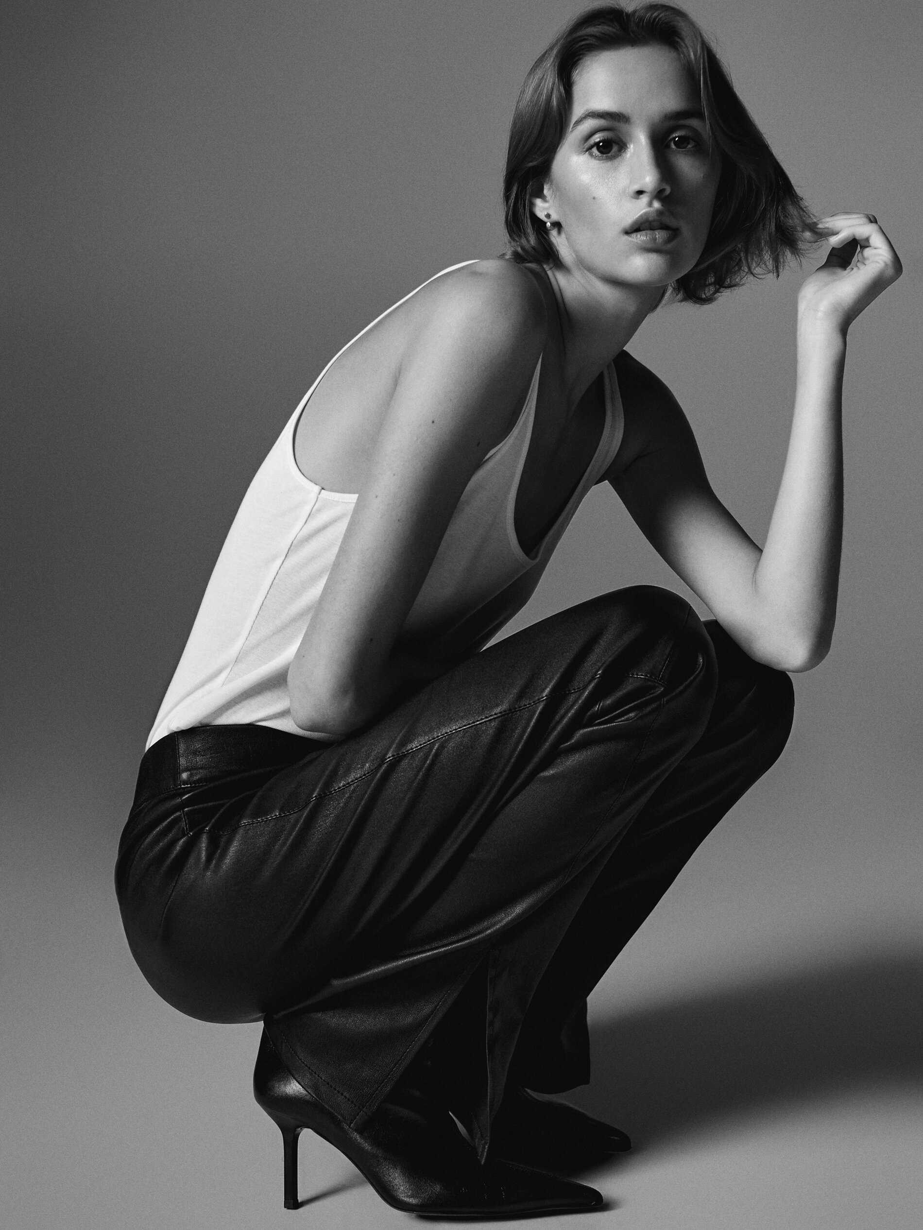 Pantalón legging negro piel - NEGRO