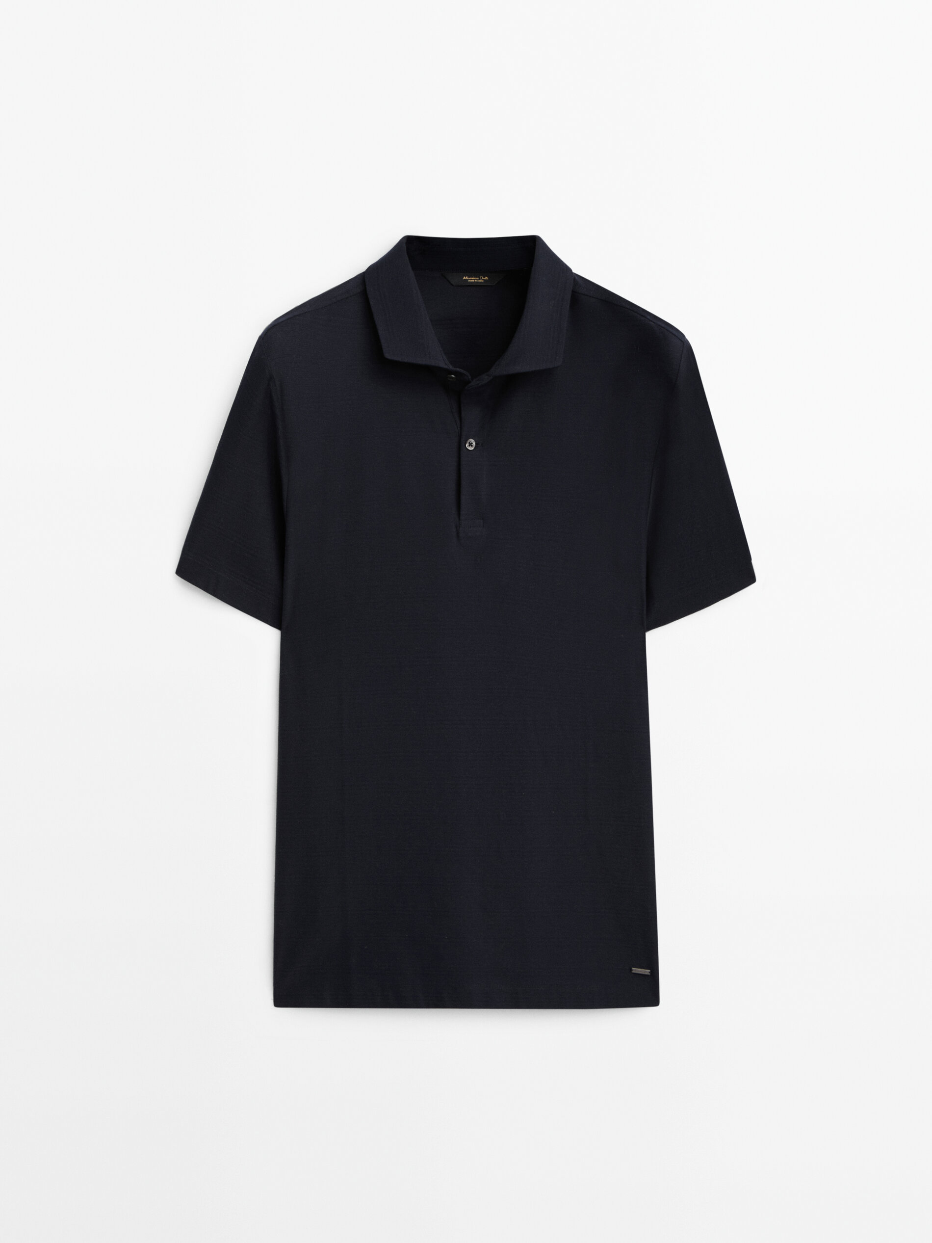 Polo algodón jacquard rayas - AZUL MARINO