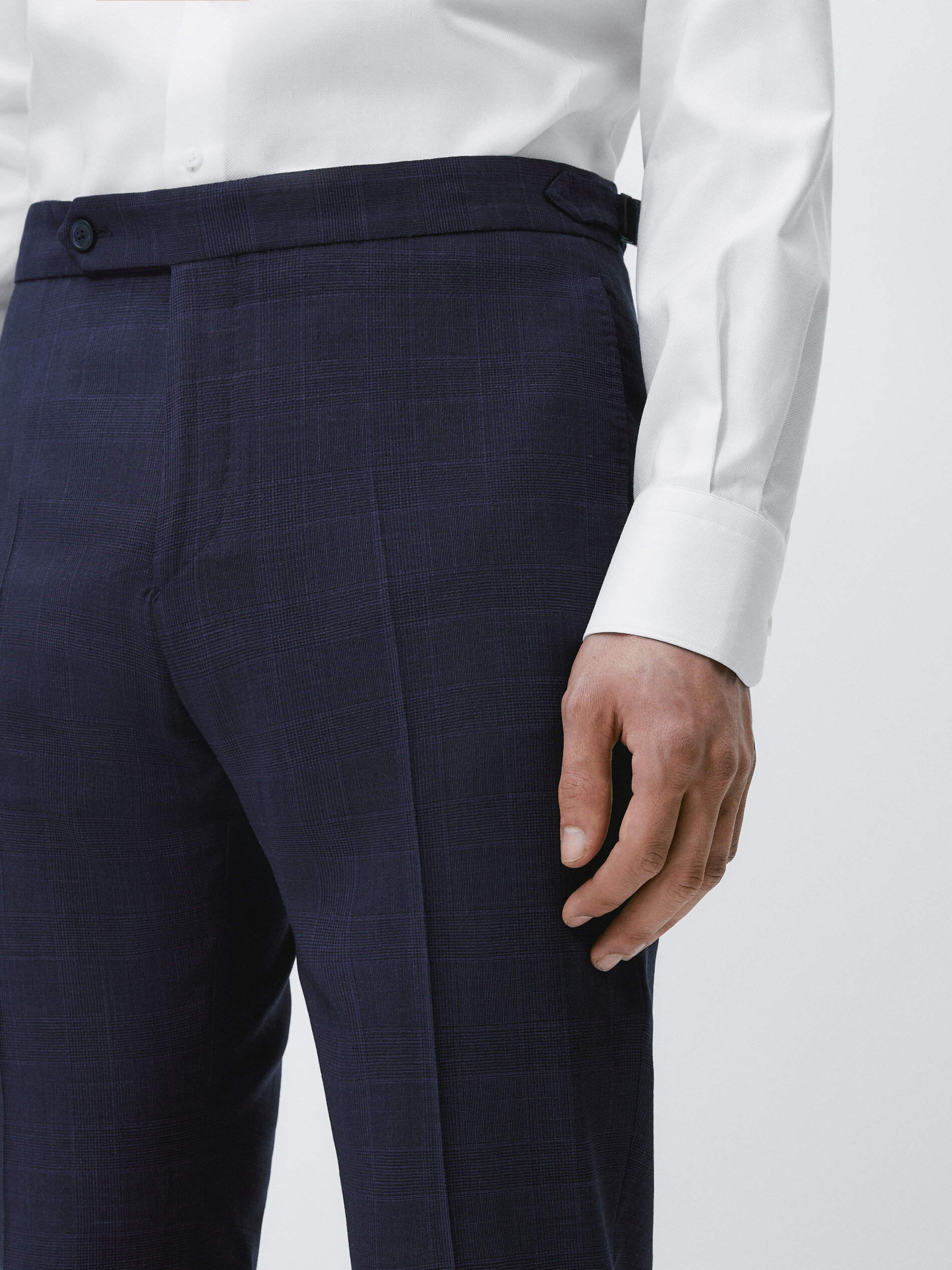 Pantalón traje mezcla lana cuadros - AÑIL