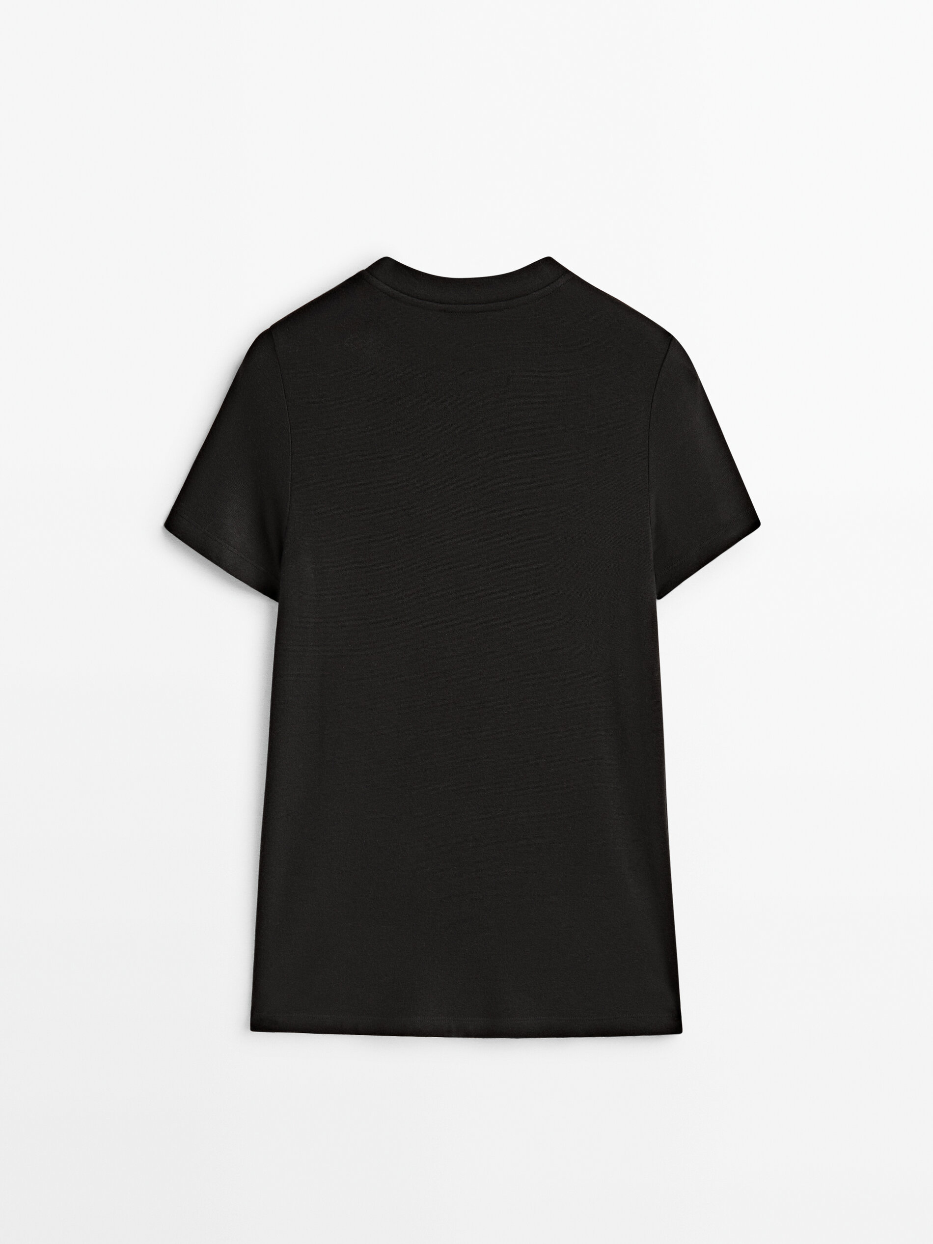 Camiseta manga corta mezcla modal cashmere - NEGRO