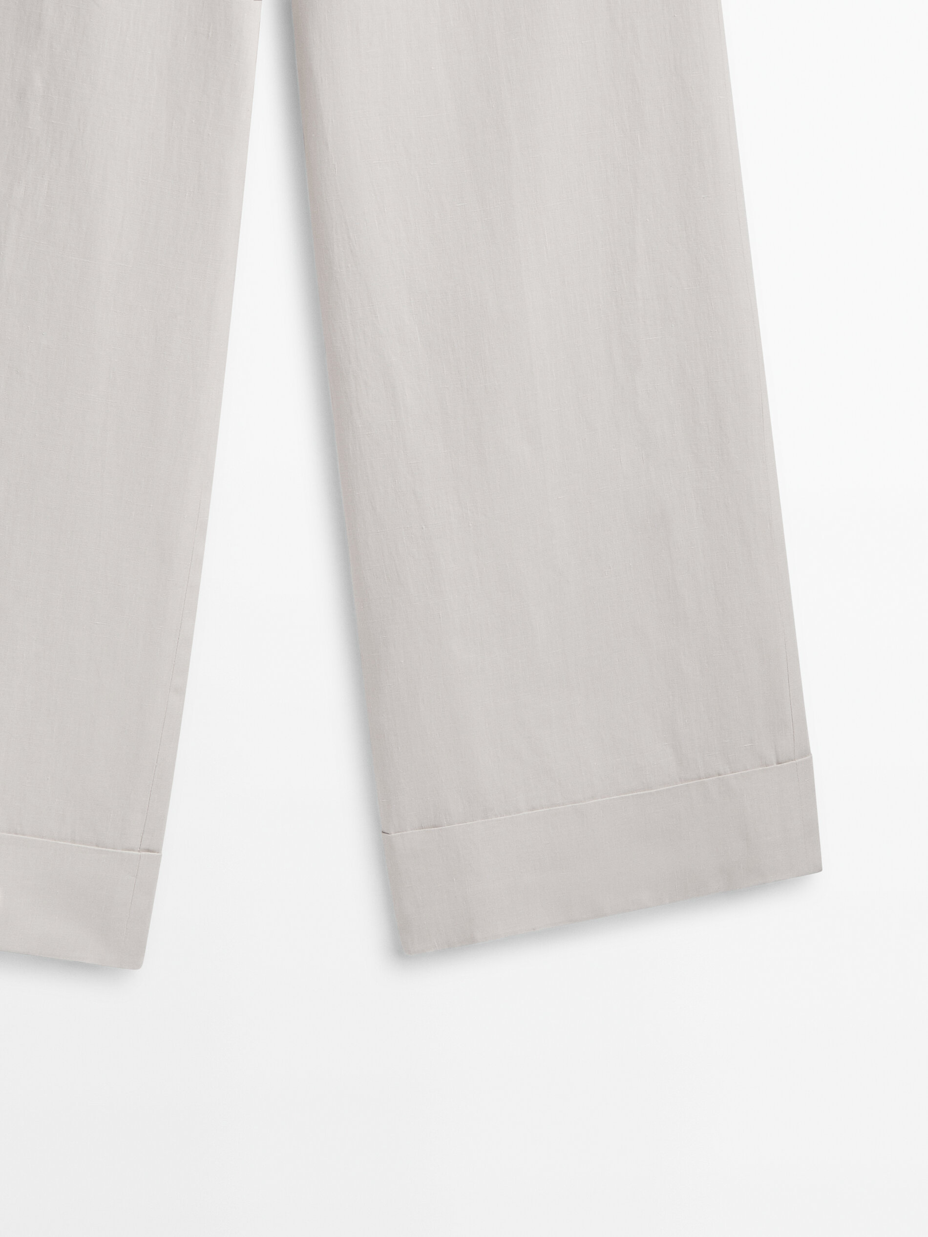 Pantalón 100% lino encerado - MARFIL