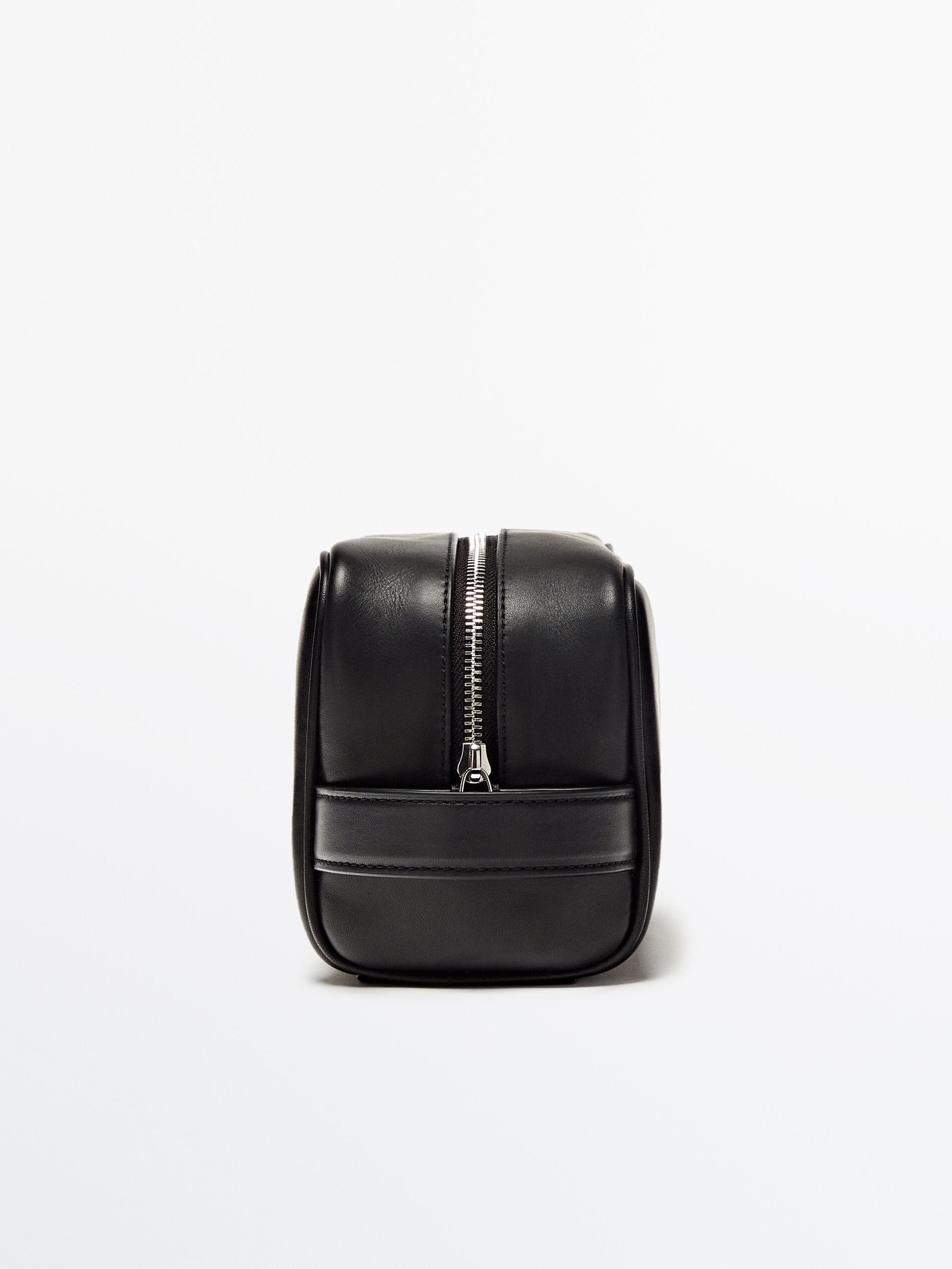 Neceser piel cremallera - NEGRO