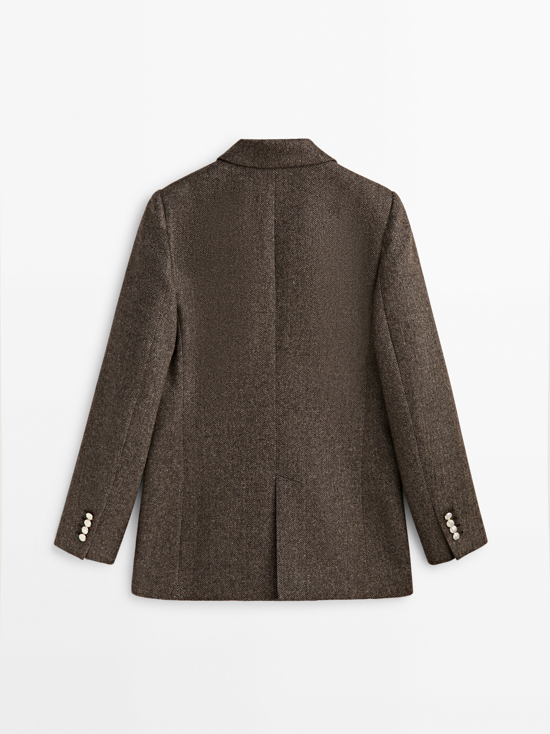 Americana cruzada espiga - MARRÓN