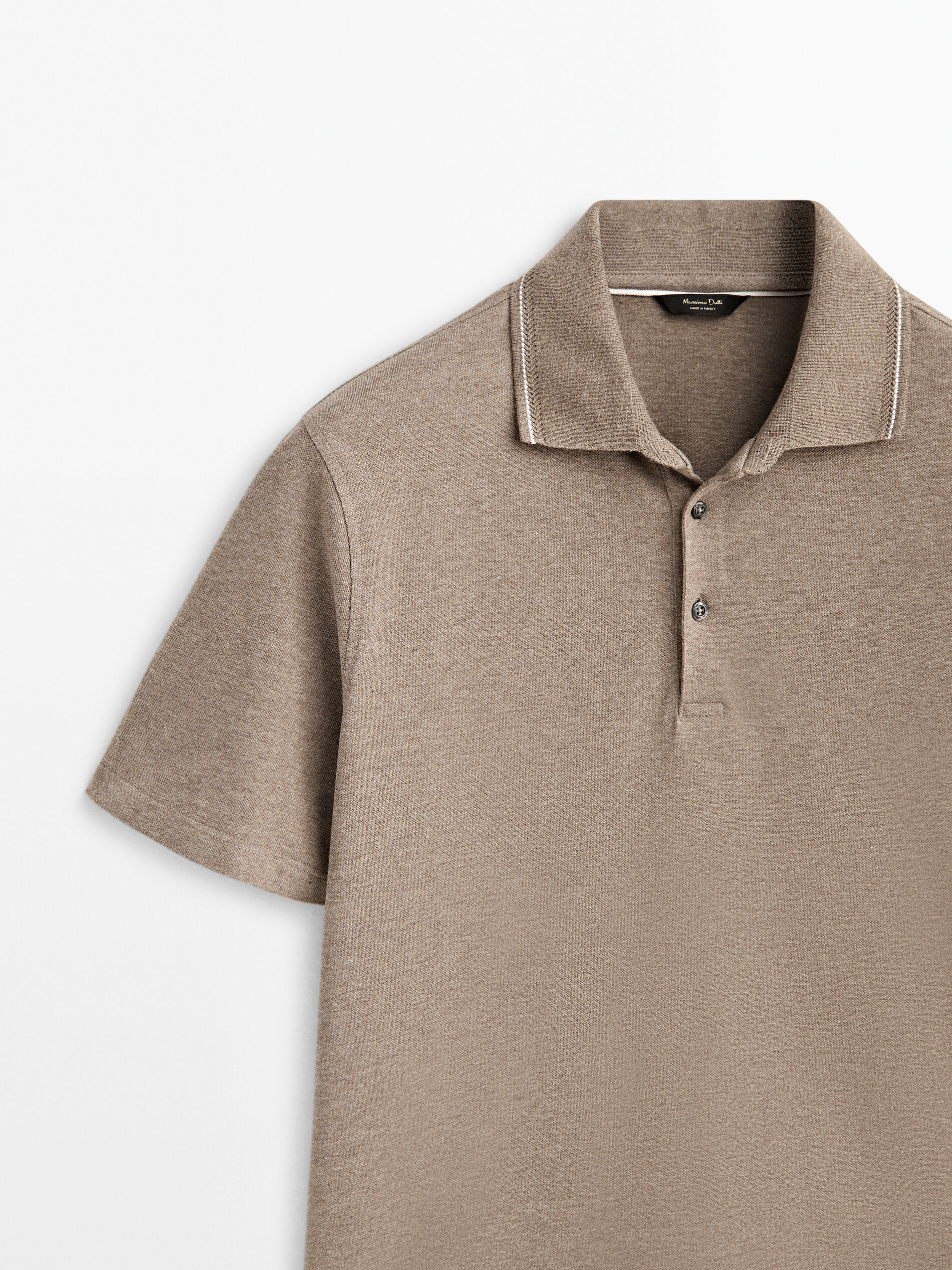 Polo manga corta contraste algodón - VISÓN