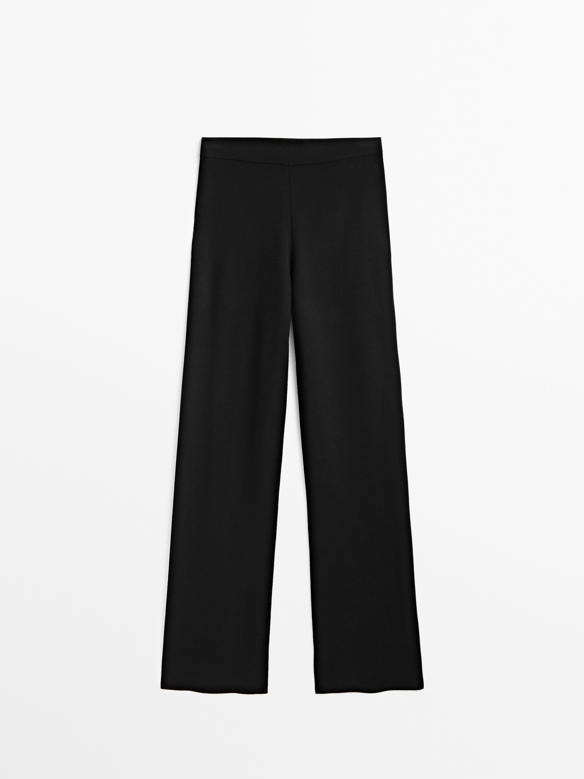 Pantalón de punto negro recto - NEGRO