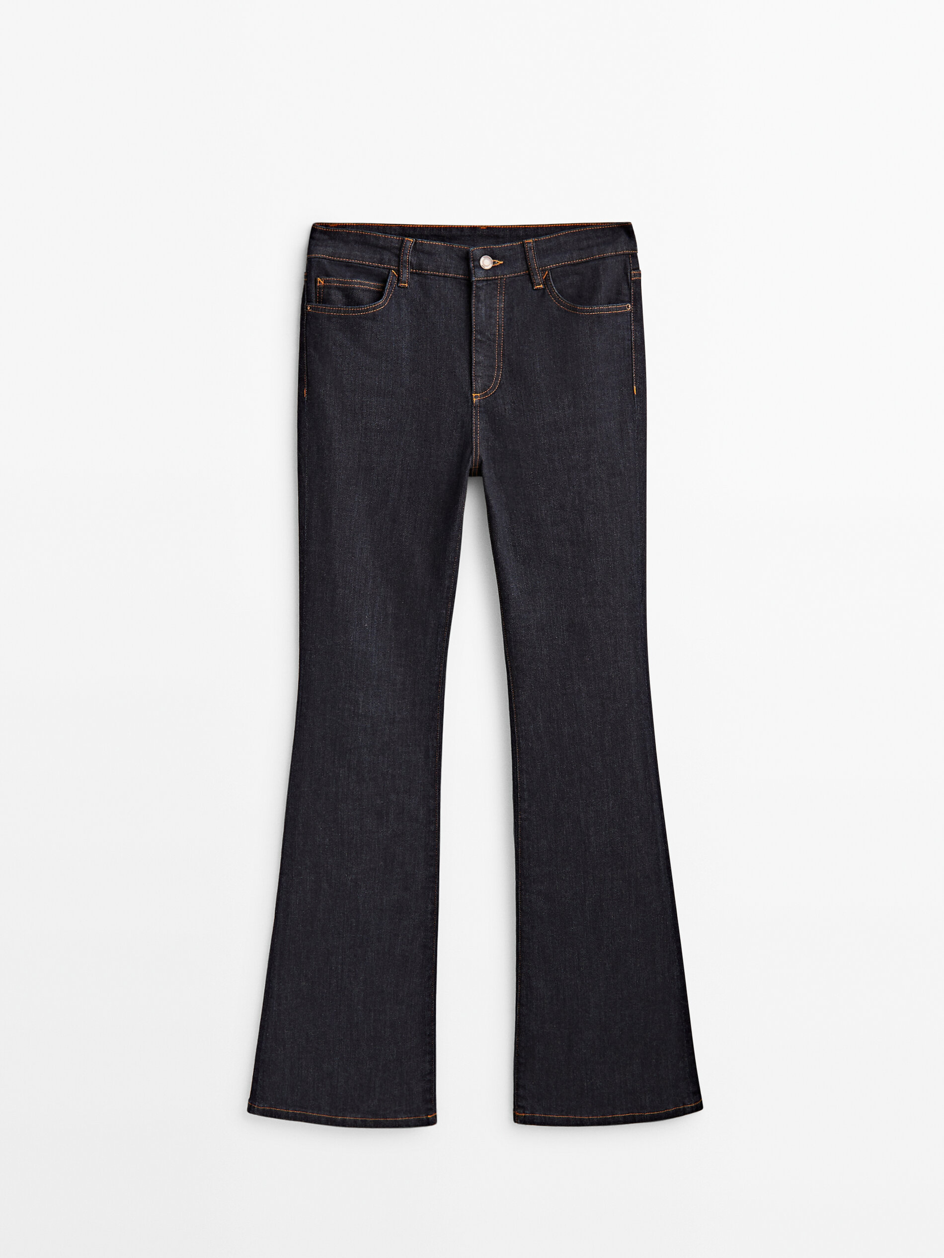 Pantalón vaquero tiro alto skinny flare - AZUL OSCURO