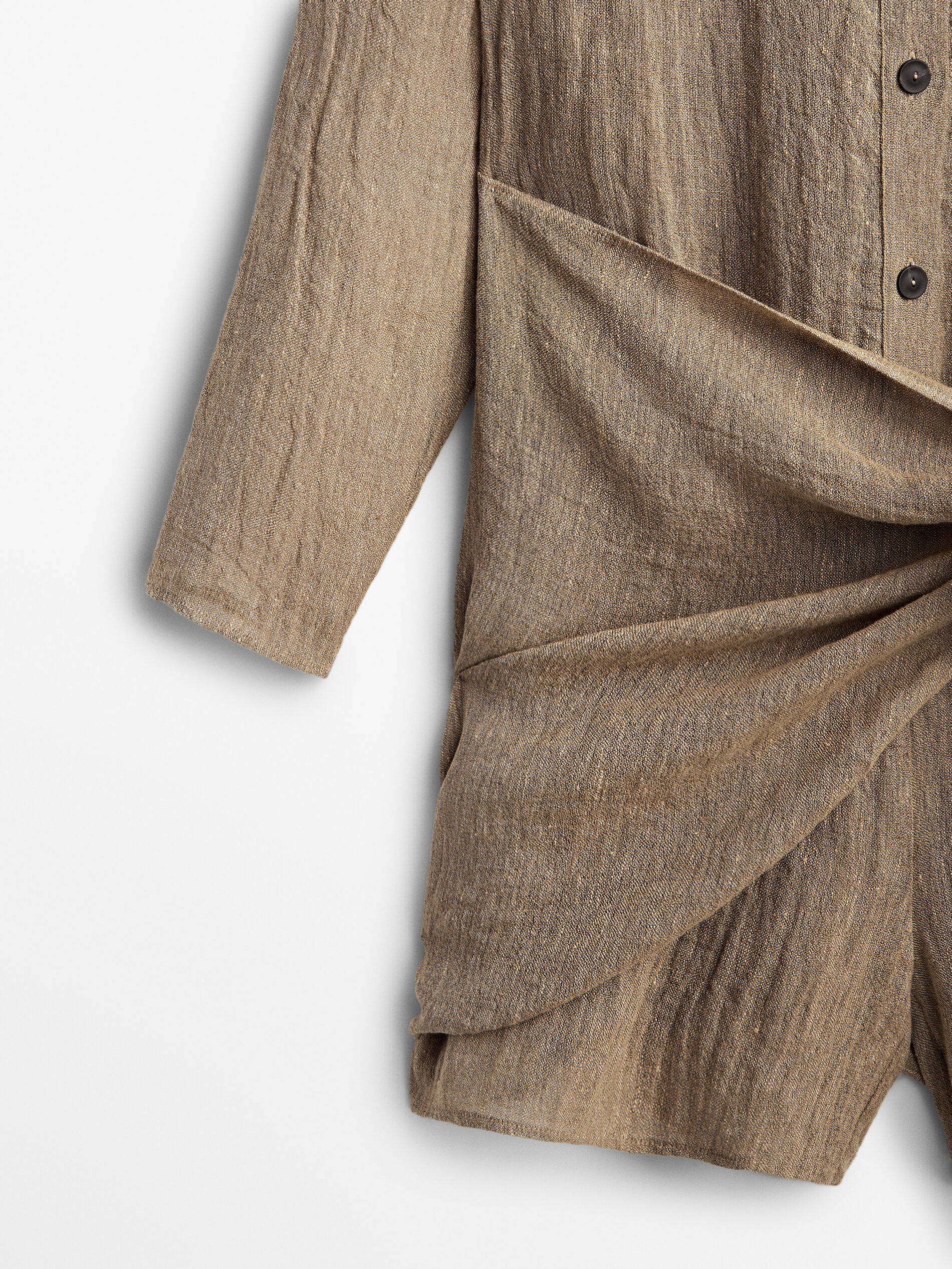 Mono corto de lino - MARRÓN