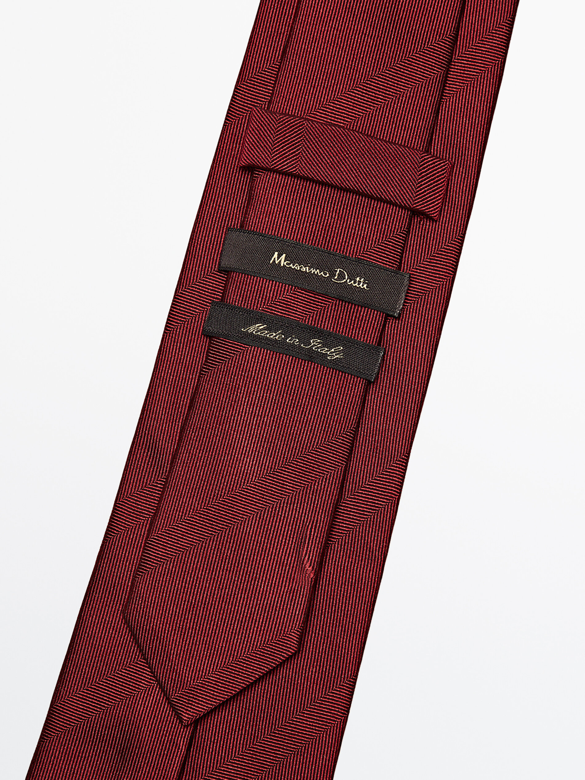 Corbata microrayas con algodón y seda - GRANATE