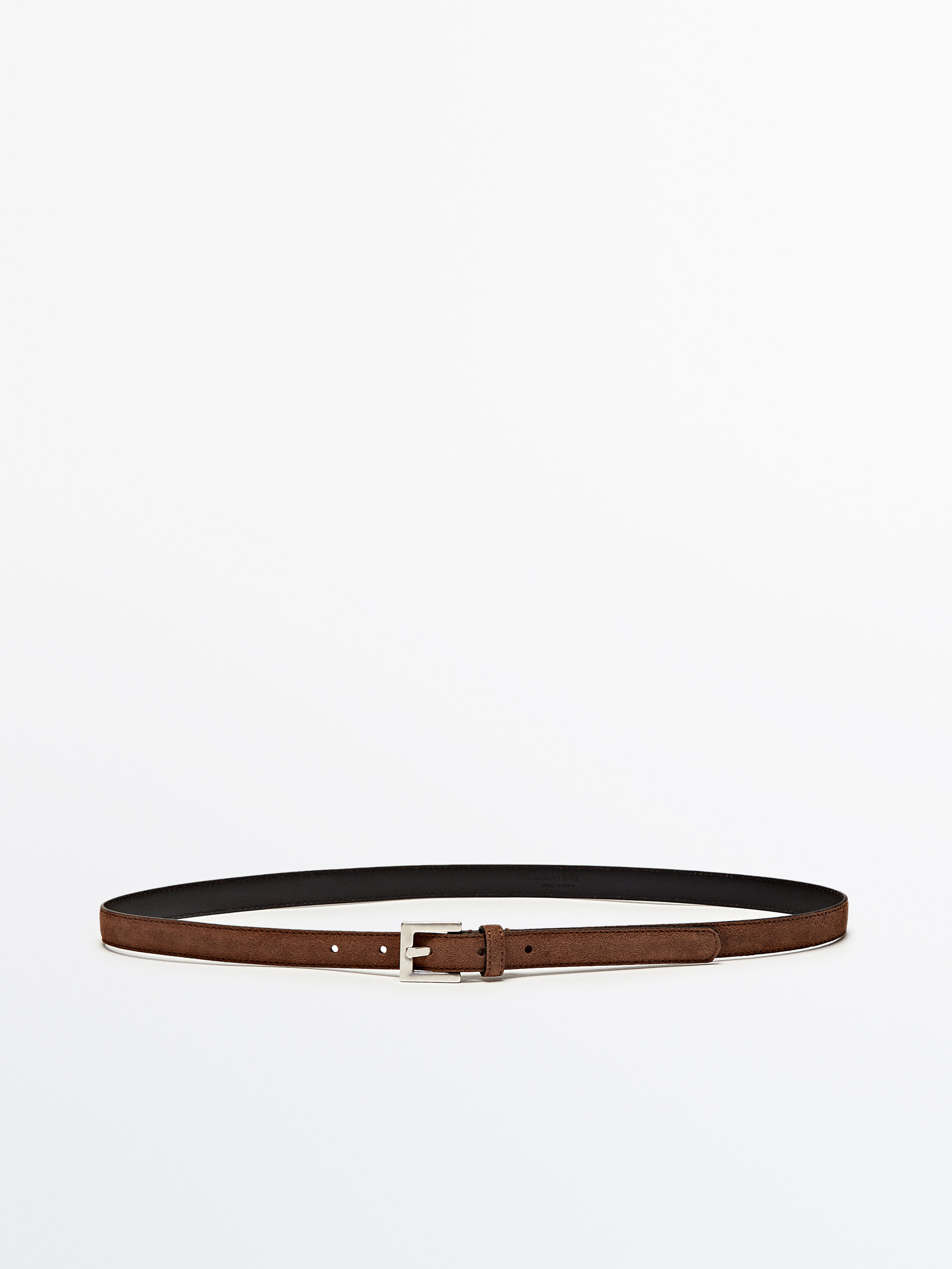 Cinturón fino serraje - GRIS