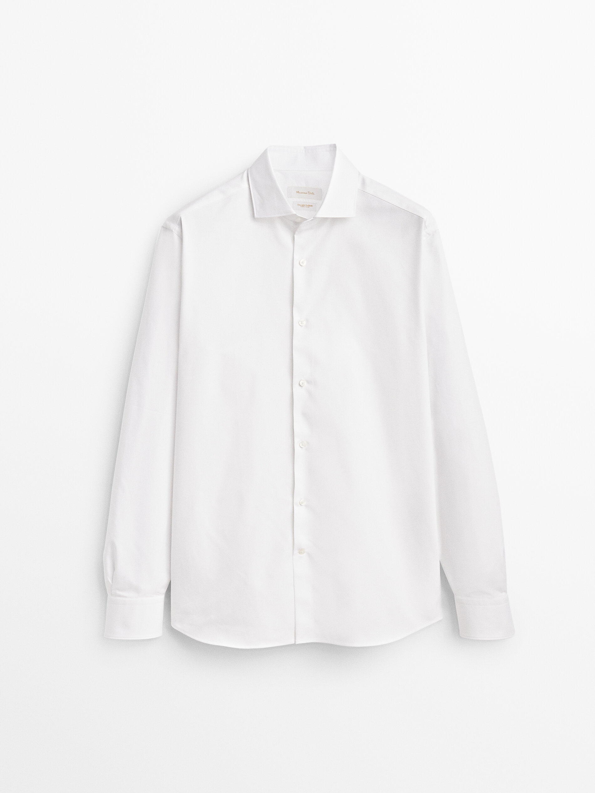 Camisa sarga algodón slim fit - BLANCO