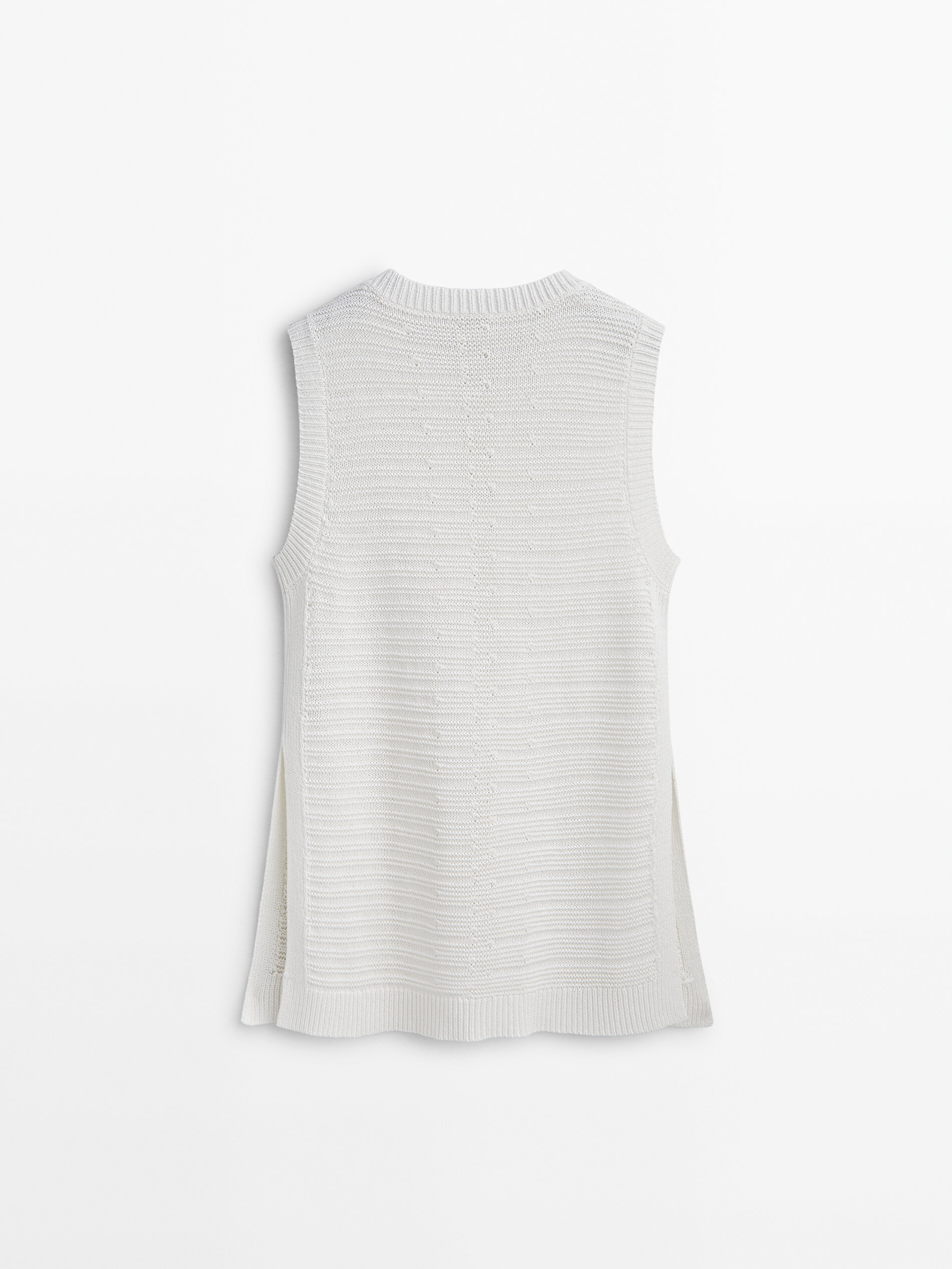 Túnica punto estructura aberturas - BLANCO