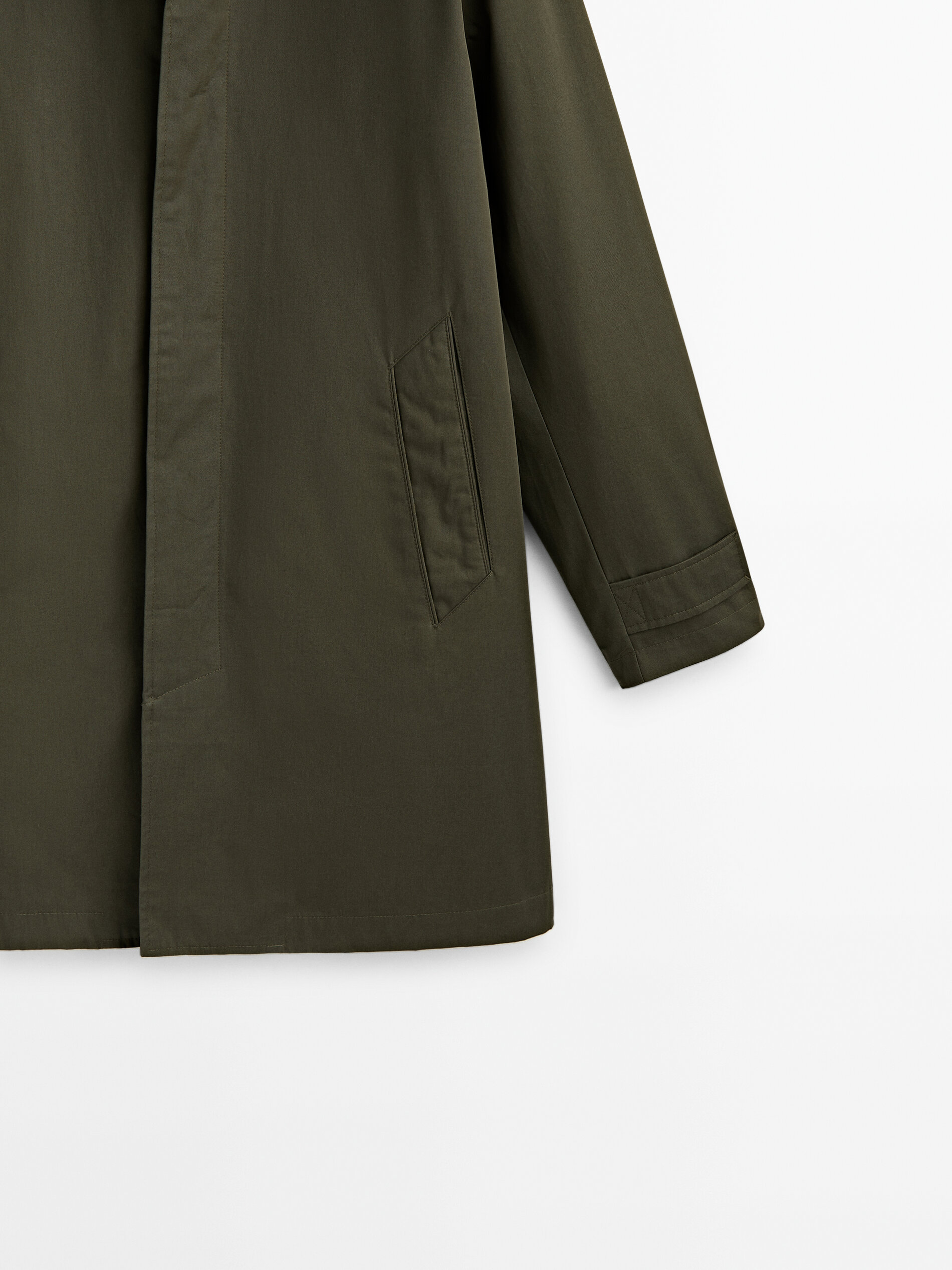 Chaqueta trench algodón - KAKI