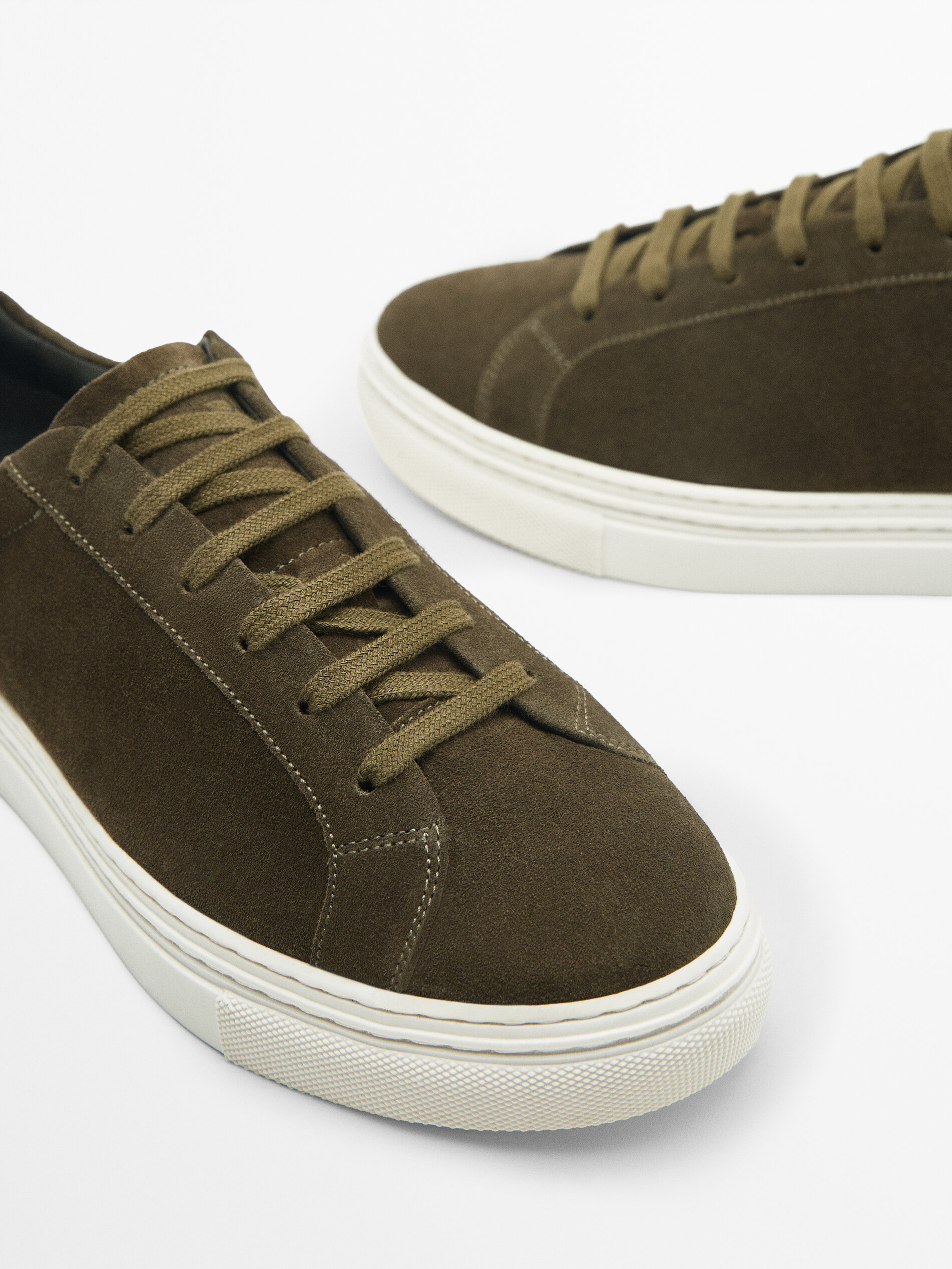 Deportivo piel serraje - KAKI