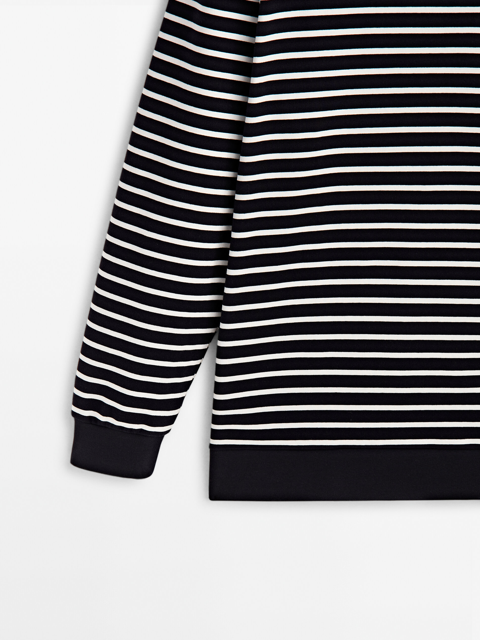 Sudadera rayas mezcla algodón - AZUL MARINO