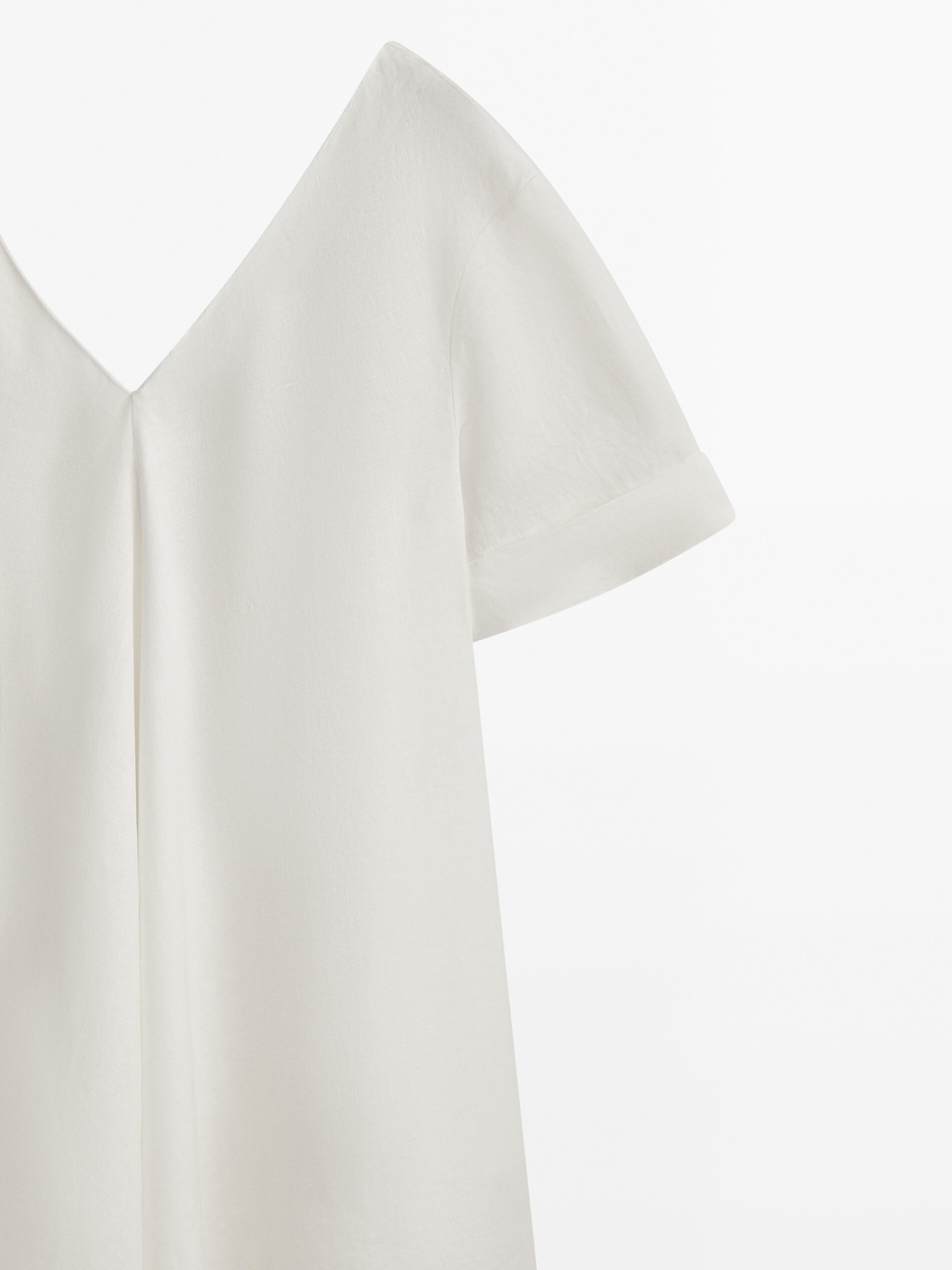 Vestido túnica 100% lino - BLANCO