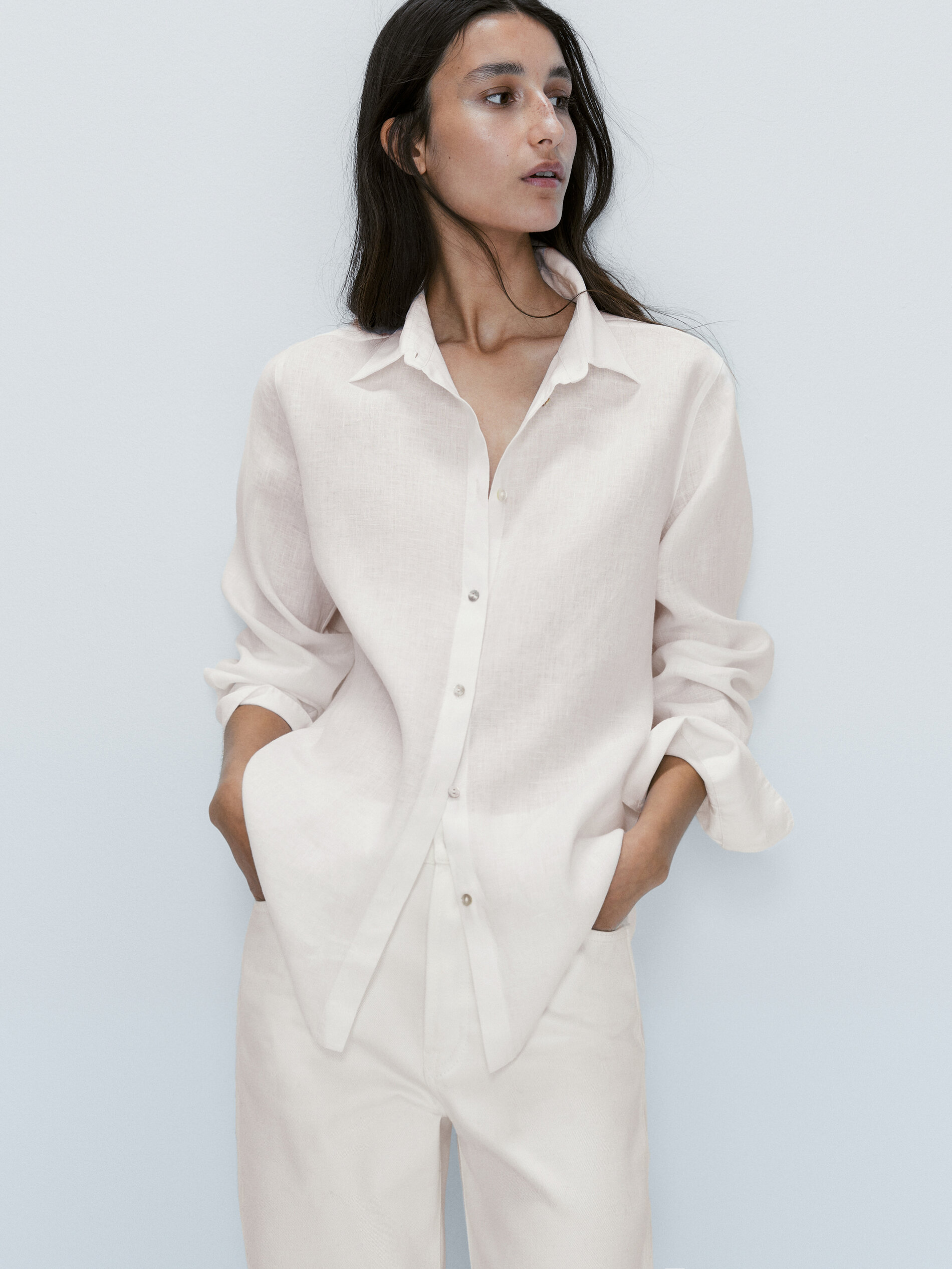 Blusón 100% lino - BLANCO