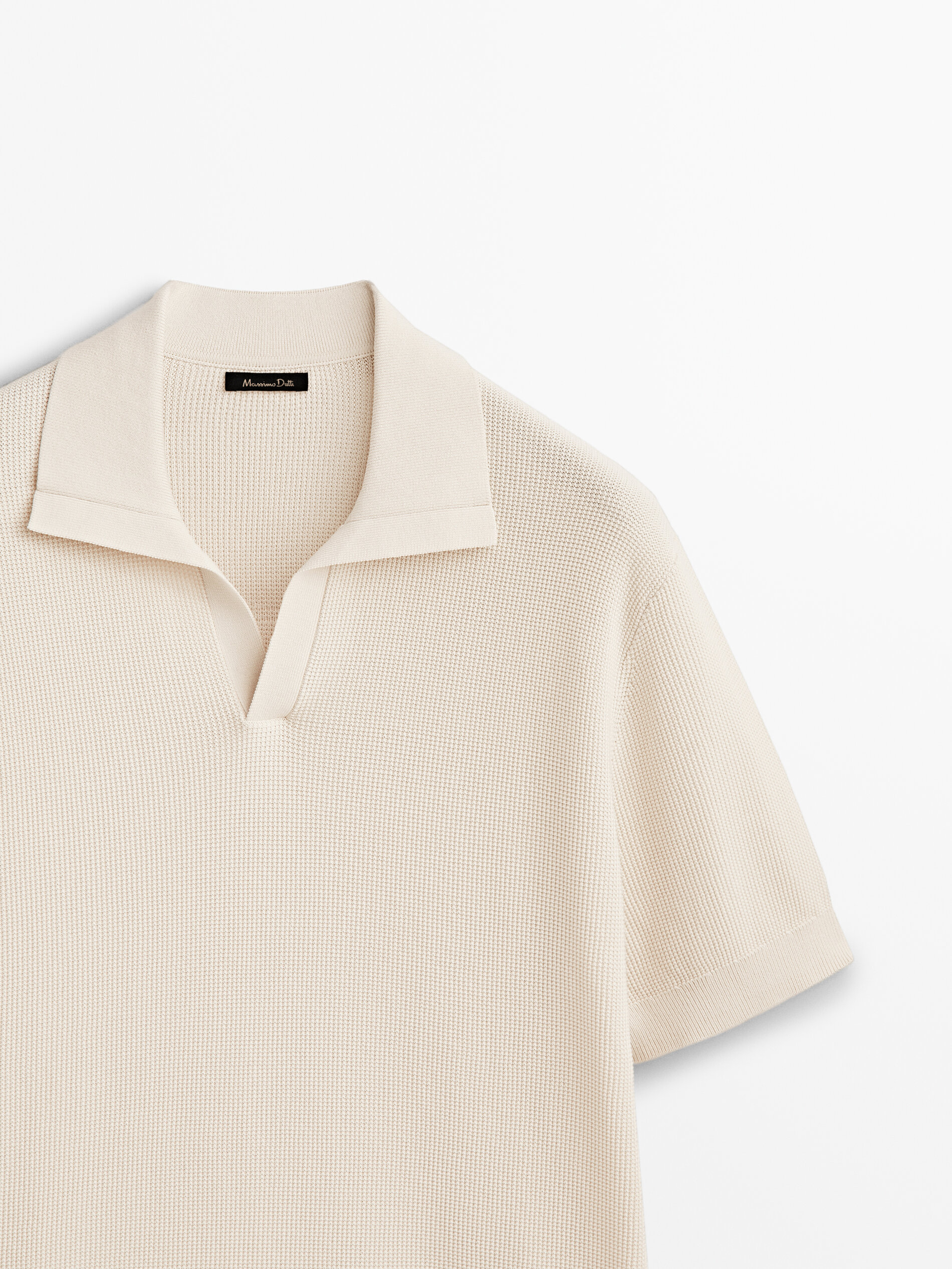 Jersey polo estructura cuello ancho - CRUDO