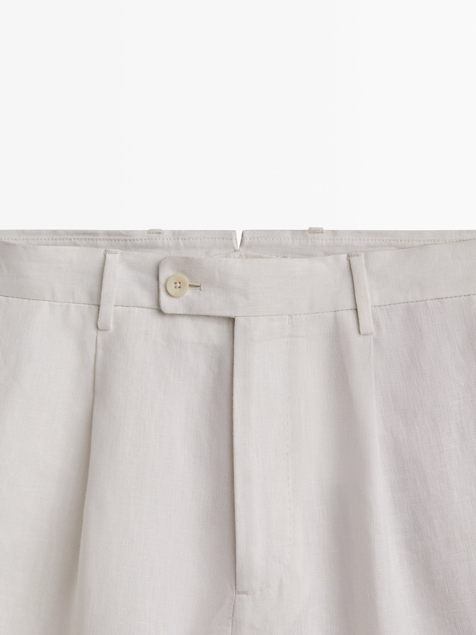 Pantalón lino pinzas relaxed fit Limited edition - BLANCO