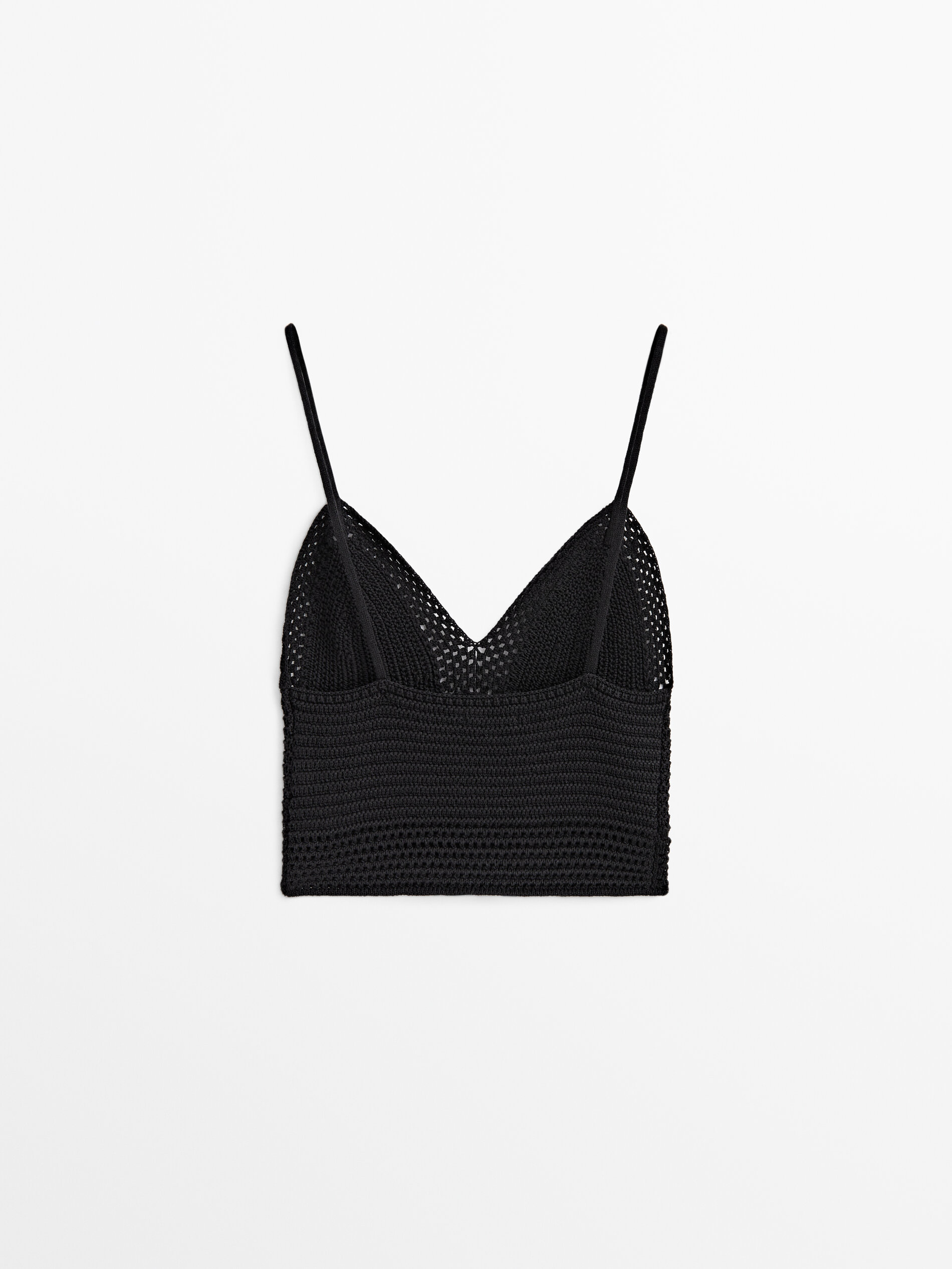 Top punto crochet tirantes - NEGRO