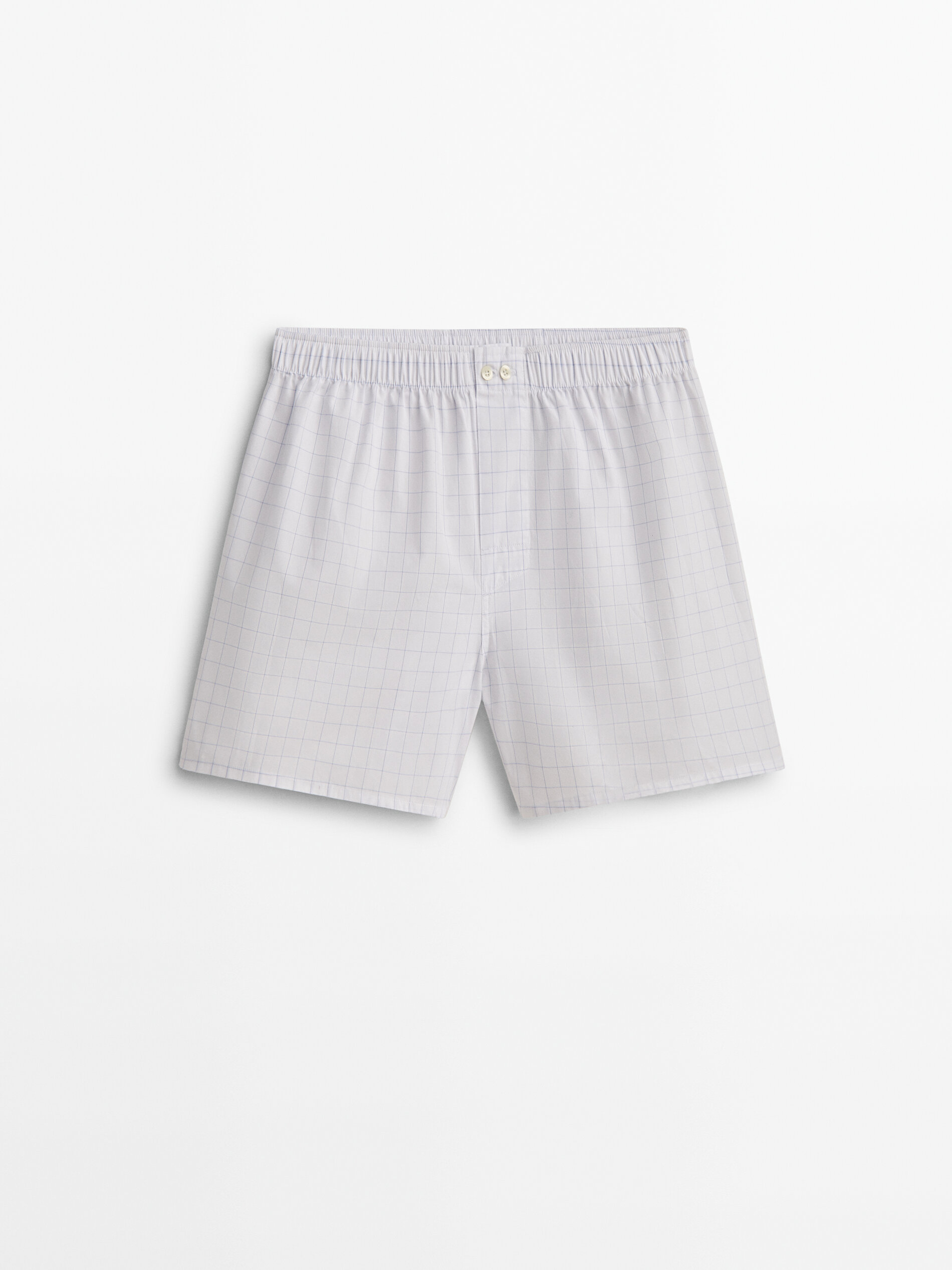 Calzoncillo popelín cuadros - CELESTE