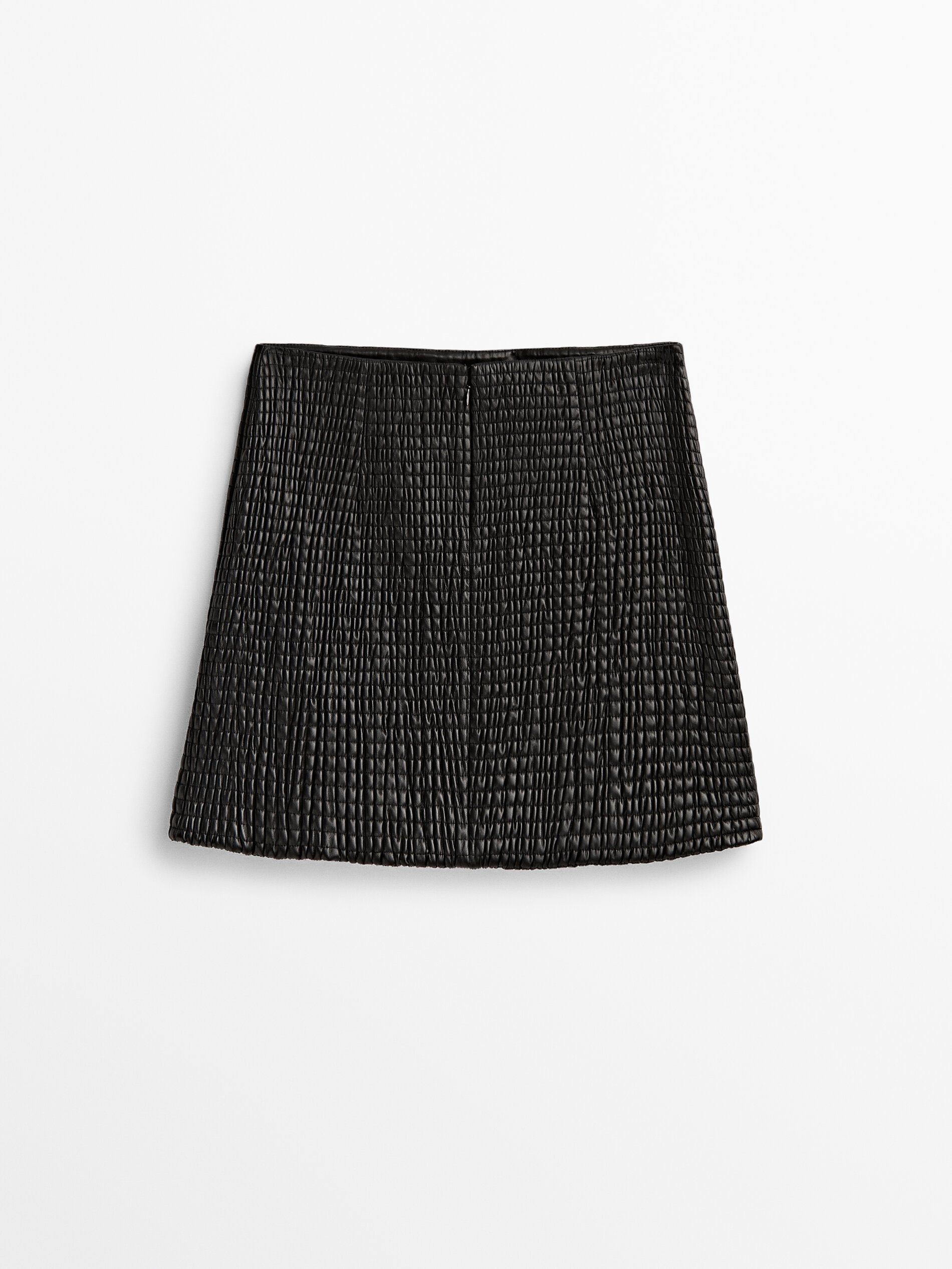 Mini falda piel napa stretch - NEGRO