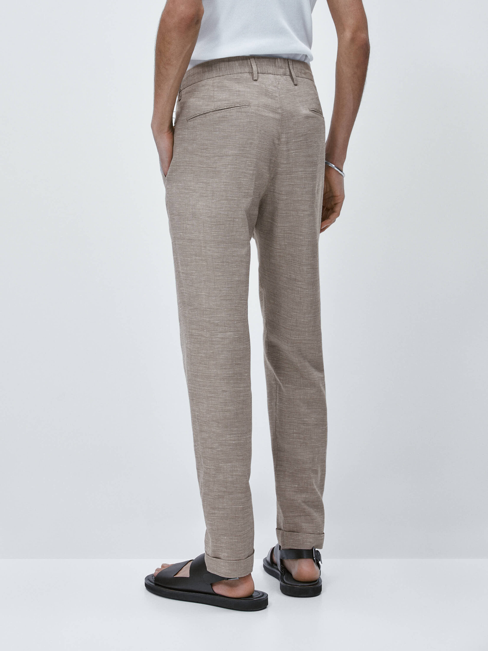 Pantalón chino fil a fil tapered fit - BEIGE