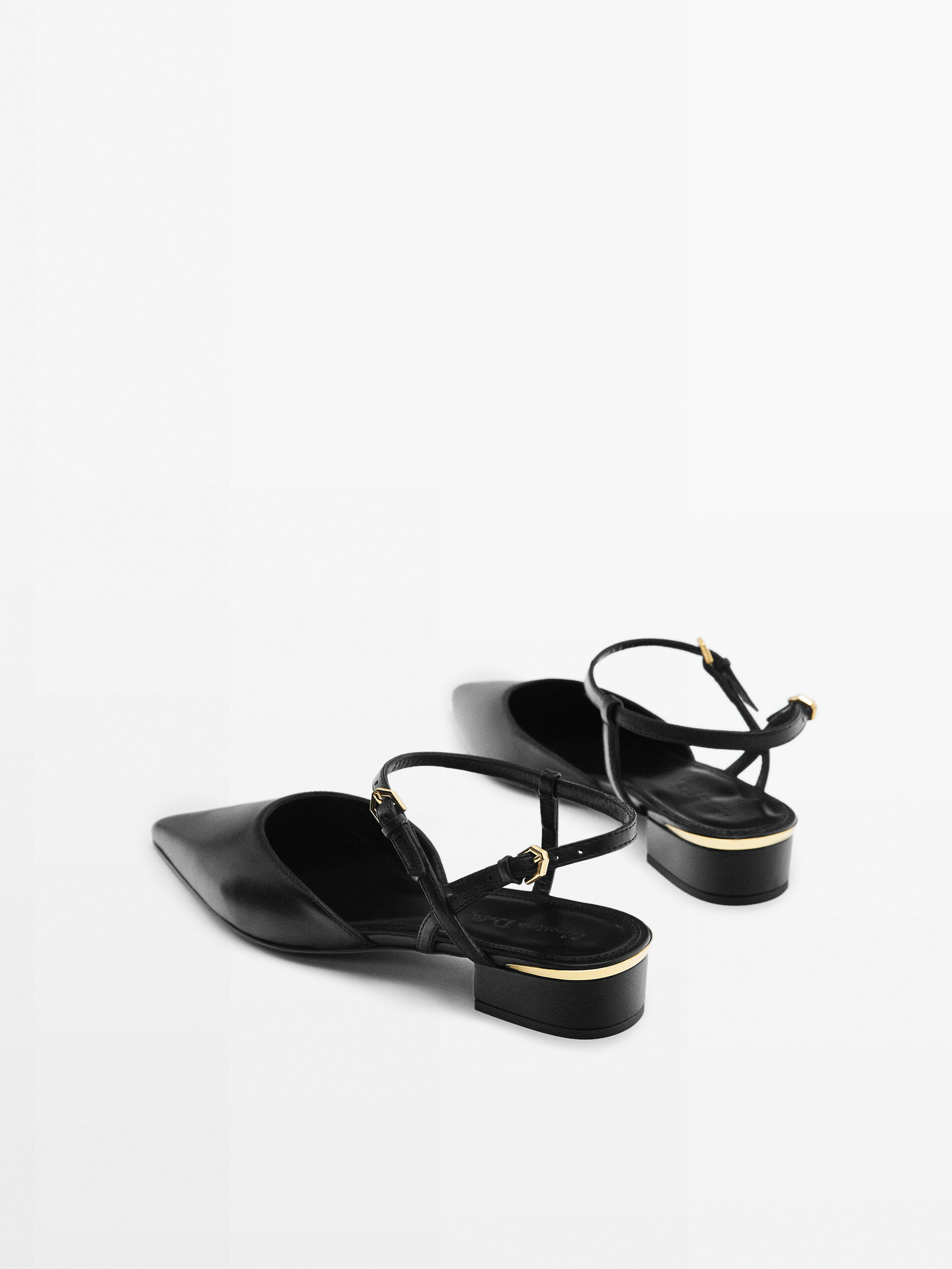 Zapato tacón piel destalonado - NEGRO