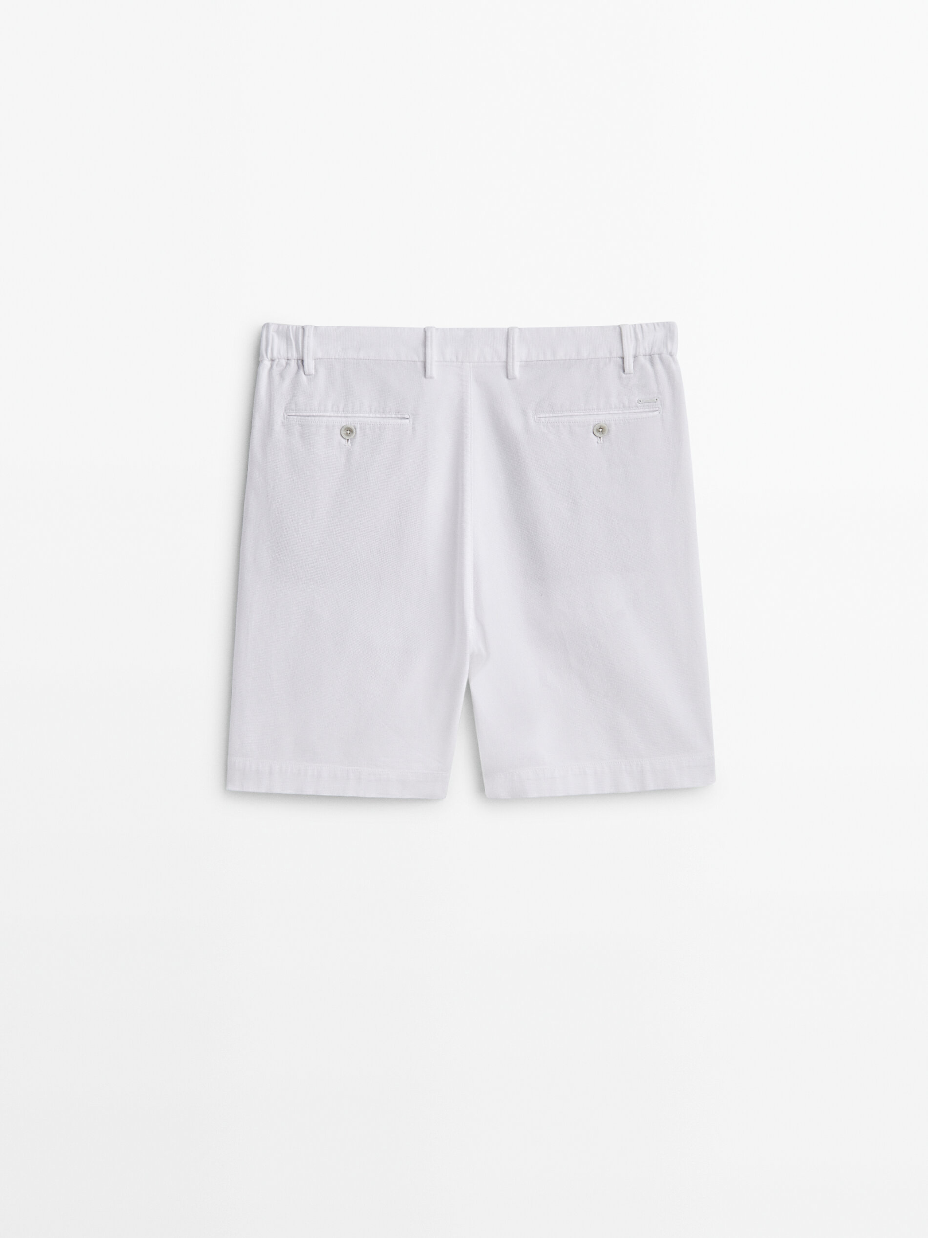 Bermuda mezcla algodón stretch - BLANCO