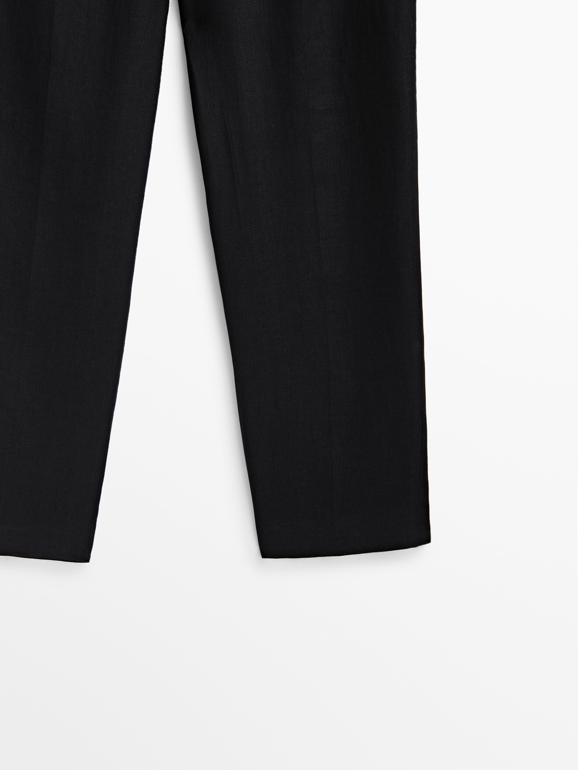 Pantalón traje 100% lino doble pinza - NEGRO