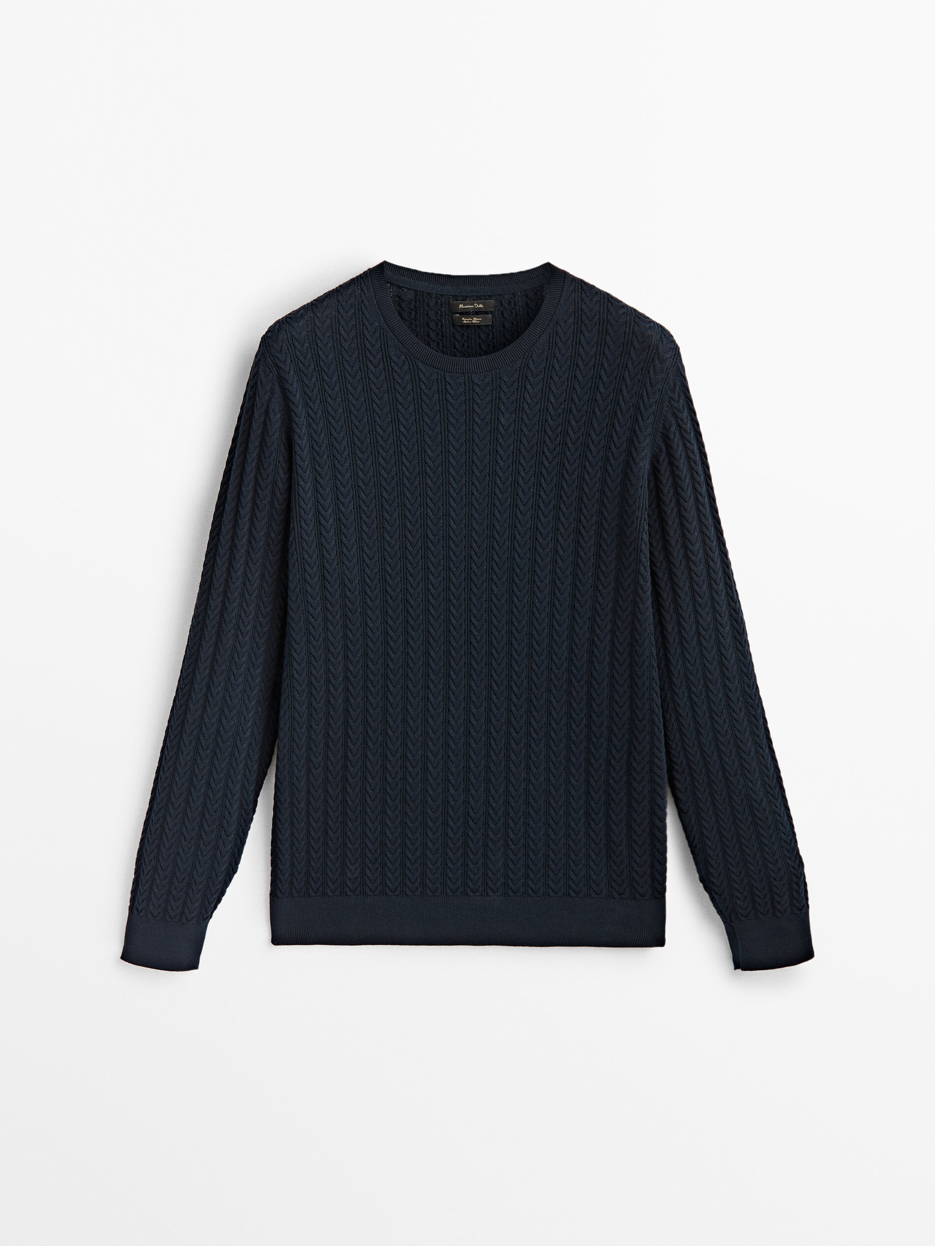 Jersey punto cable cuello redondo - AZUL MARINO